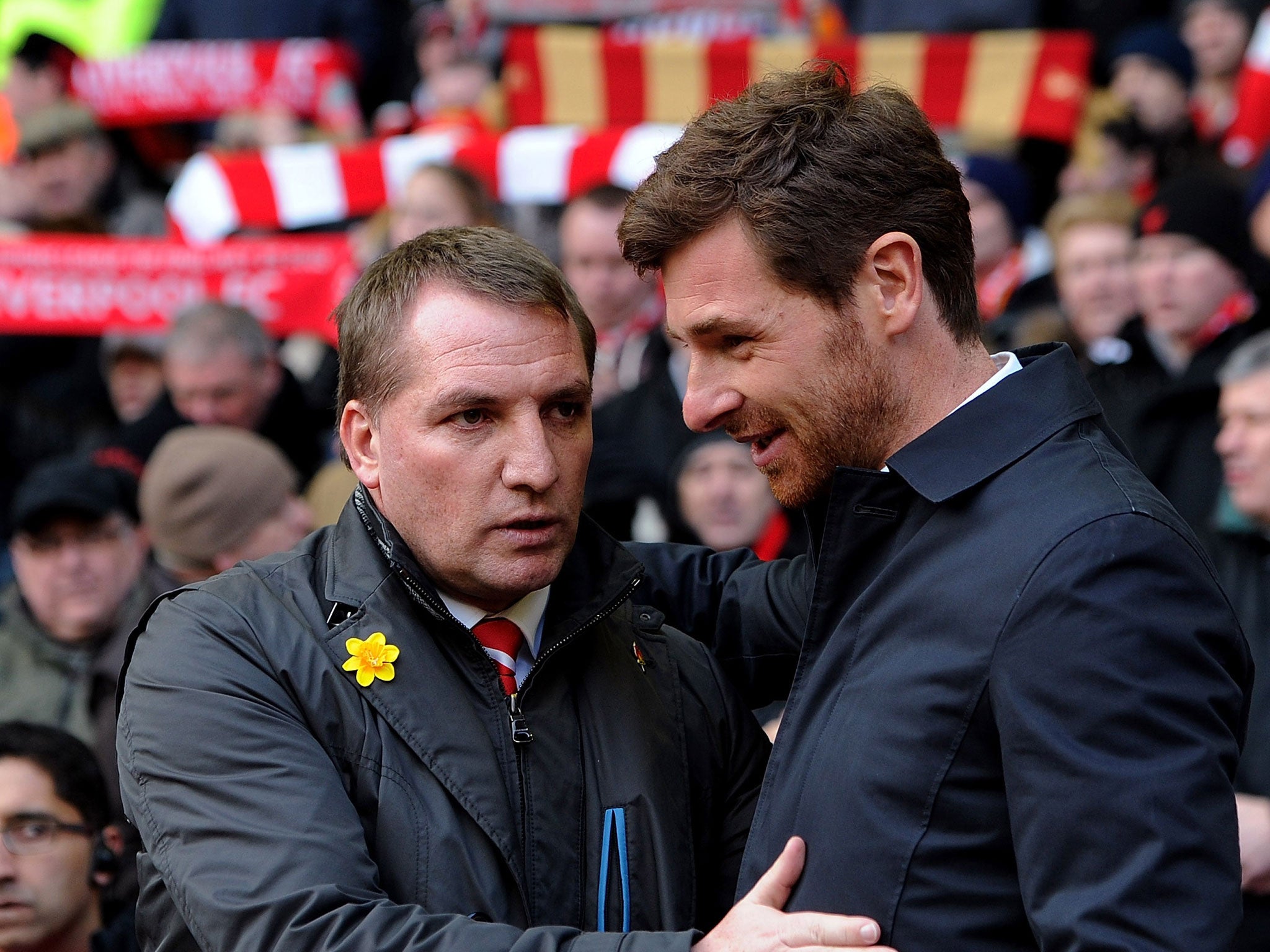 Brendan Rodgers (left) with Andre Villas-Boas. The former is happy not to have got the job at White Hart Lane