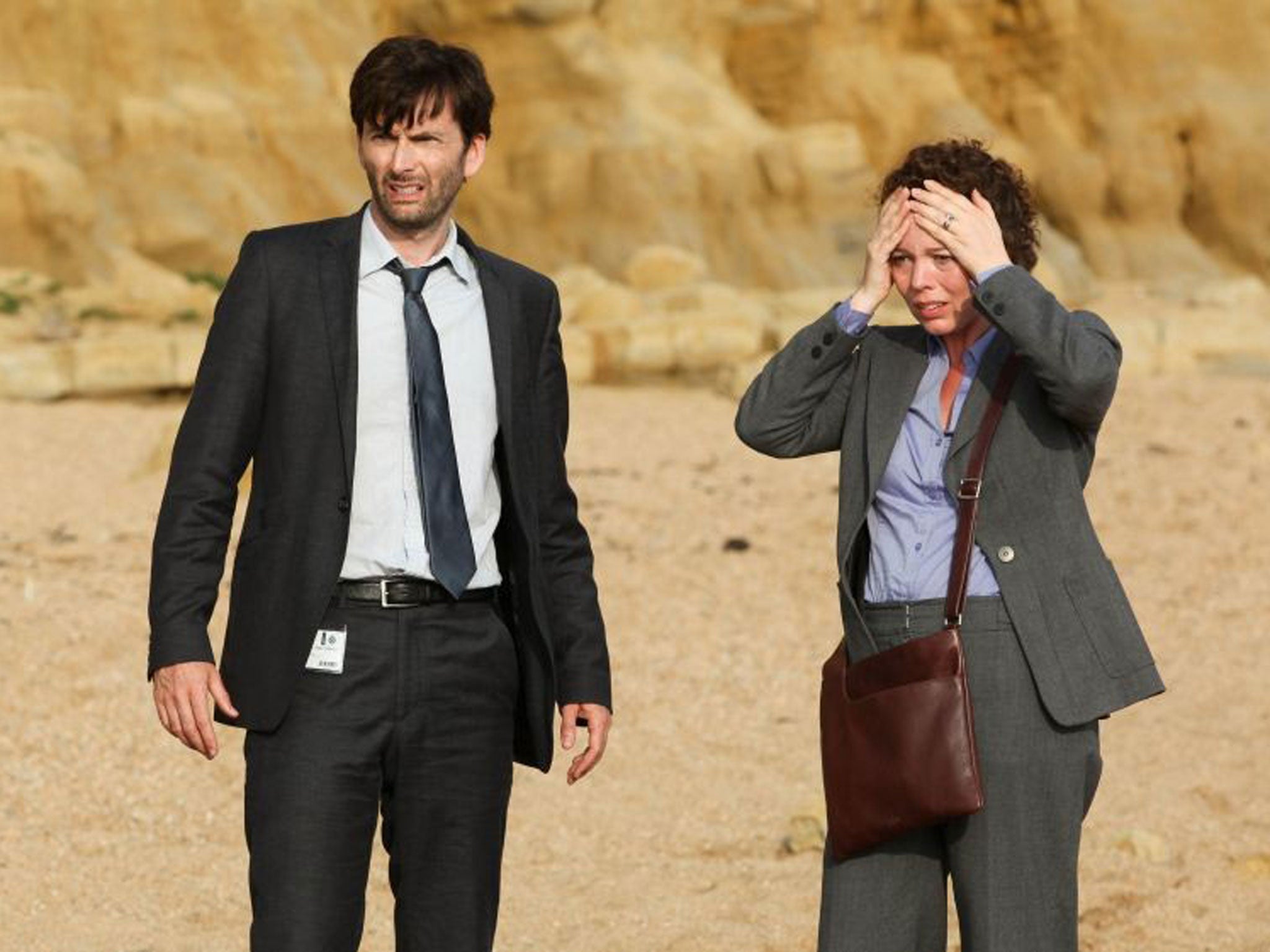 Olivia Colman with David Tennant in 'Broadchurch'