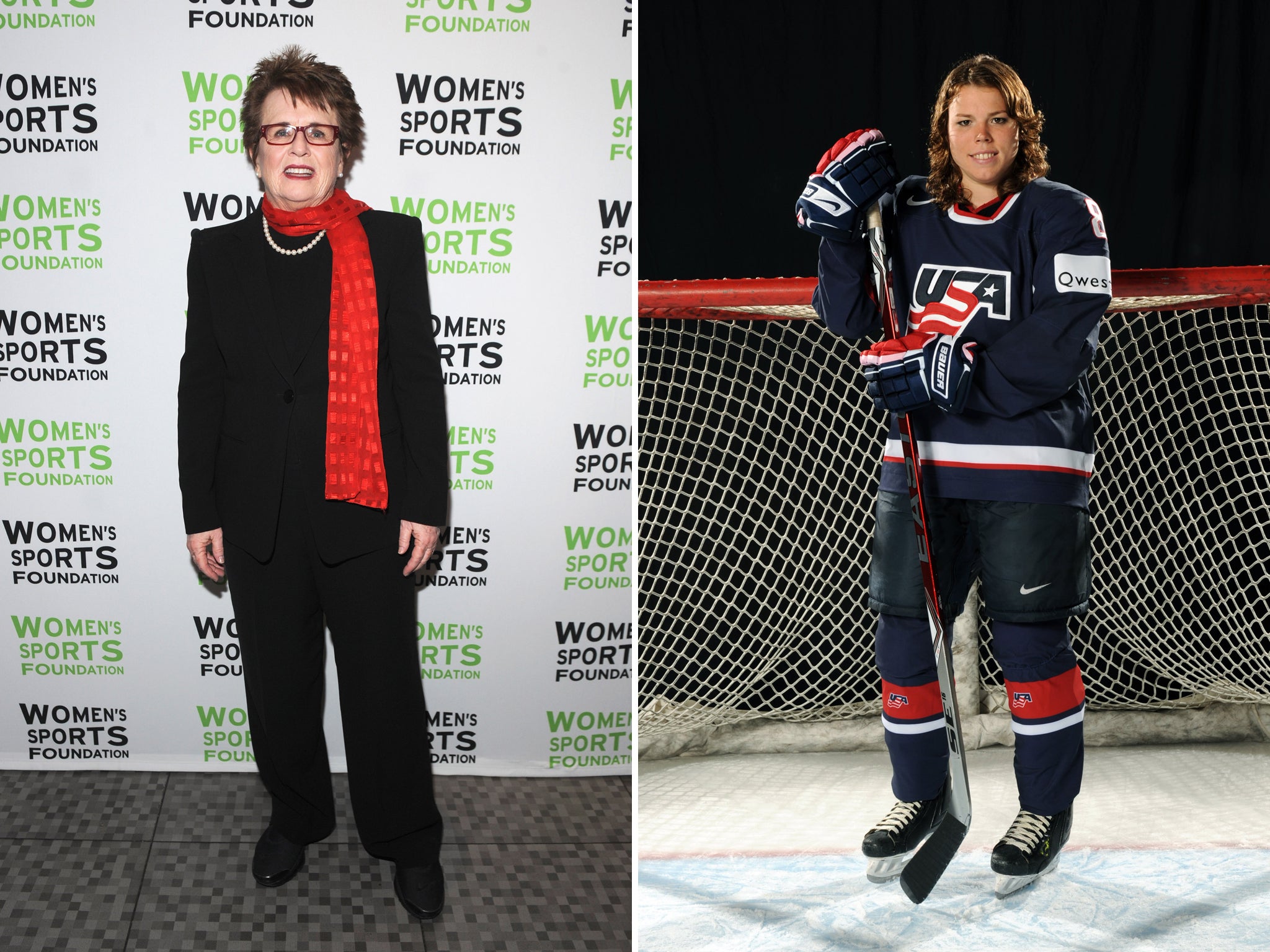 Women’s double: Delegates Billie Jean King (left) and Caitlin Cahow seek the universal acceptance of all people