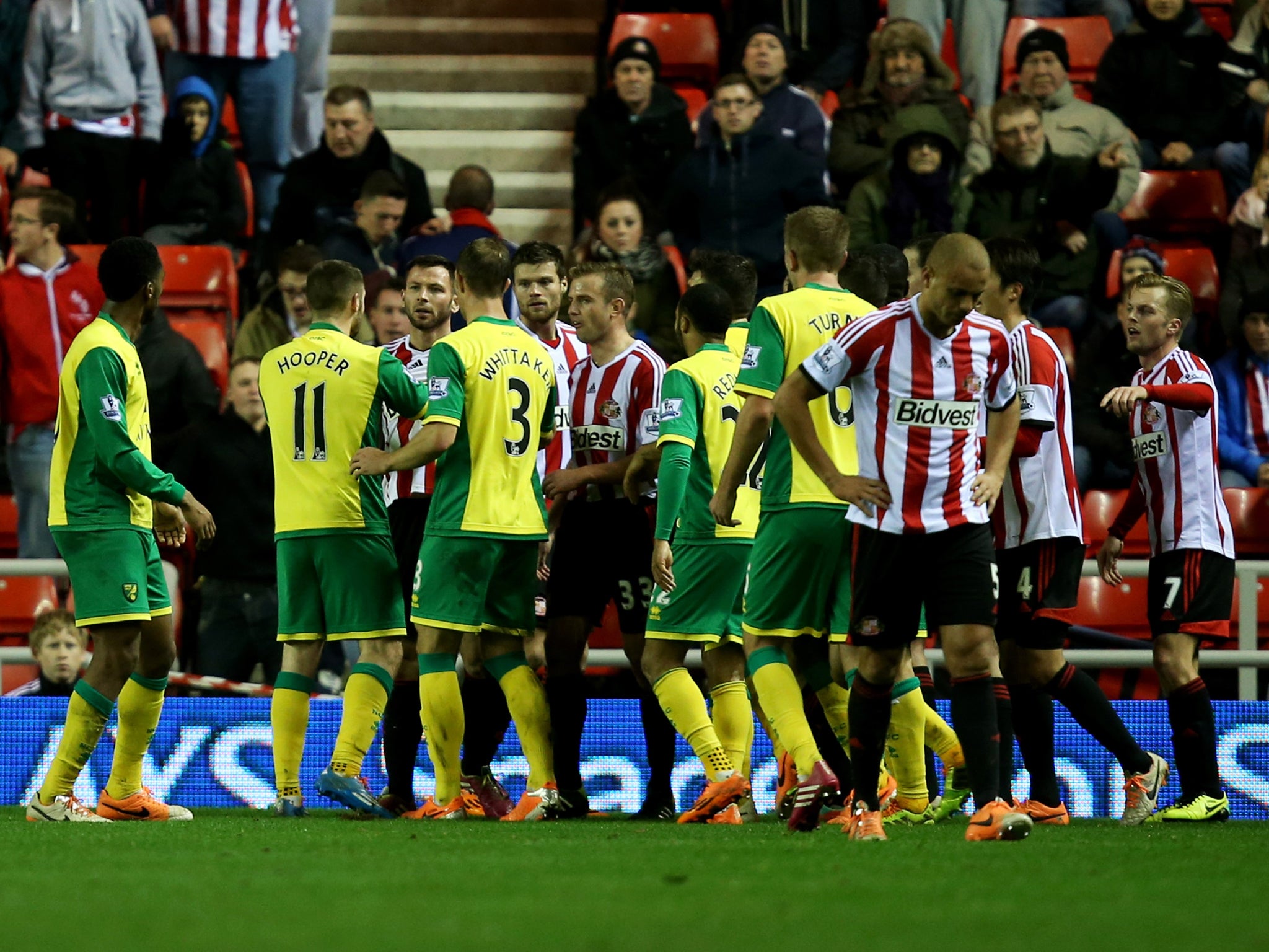 Wes Brown leaves the field after being sent-off