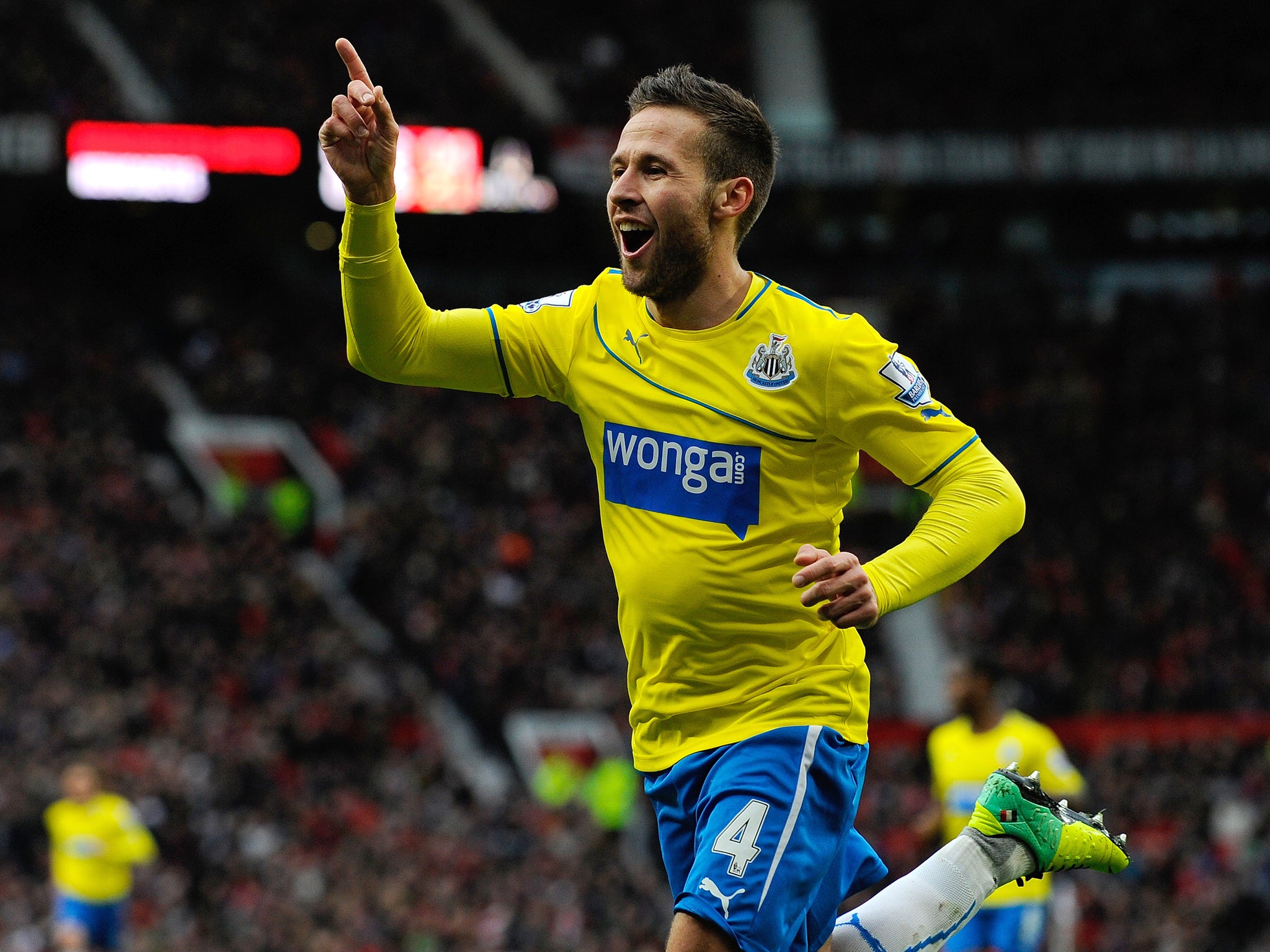 Yohan Cabaye celebrates scoring against Crystal Palace for Newcastle