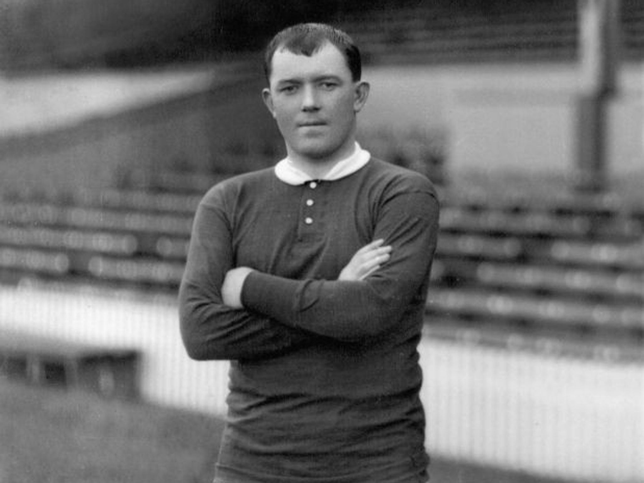 Sandy Turnbull, a Manchester United player, in 1910