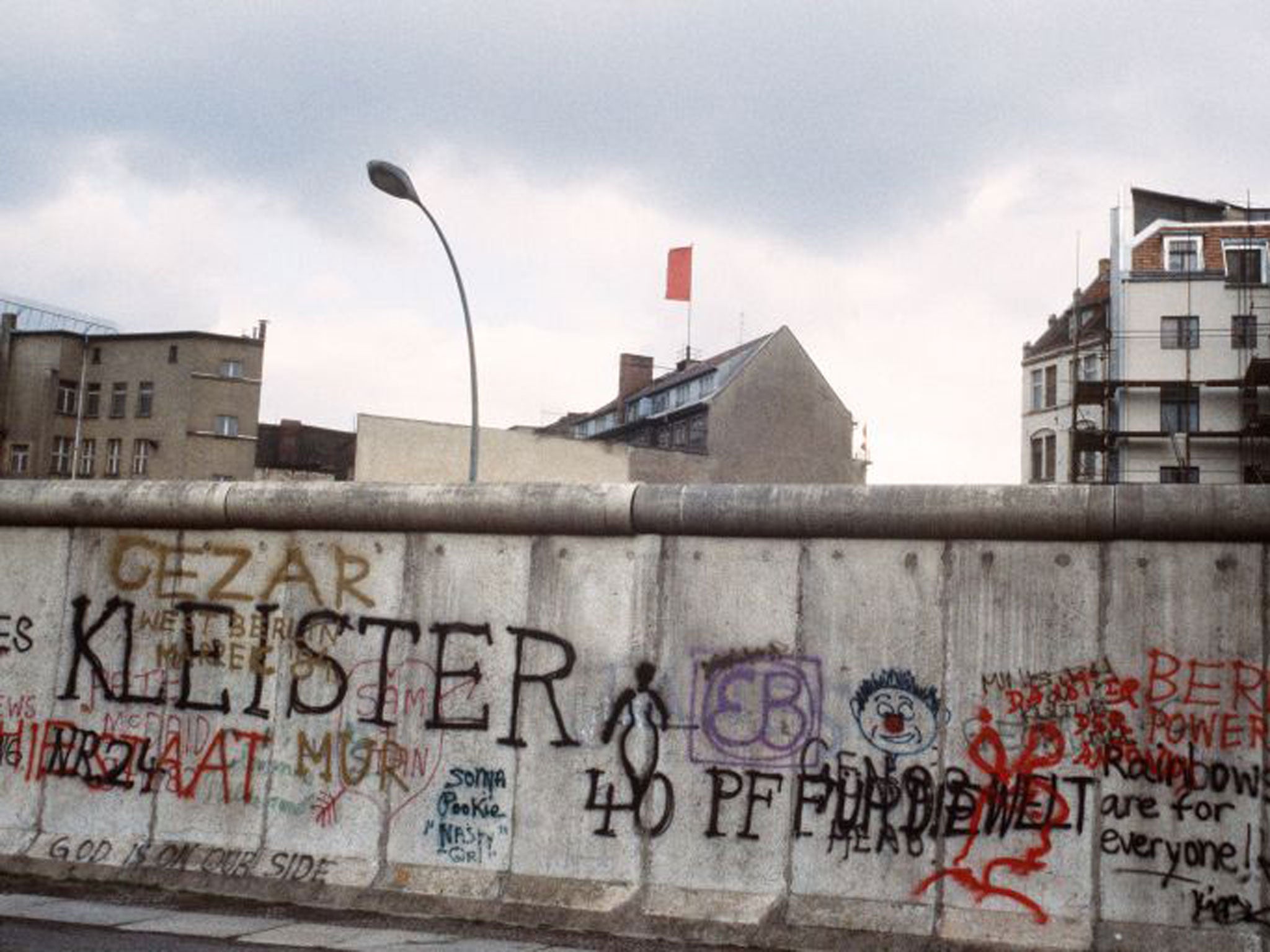 The Berlin Wall was built along the border between the German Democratic Republic (GDR) and the Federal Republic of Germany