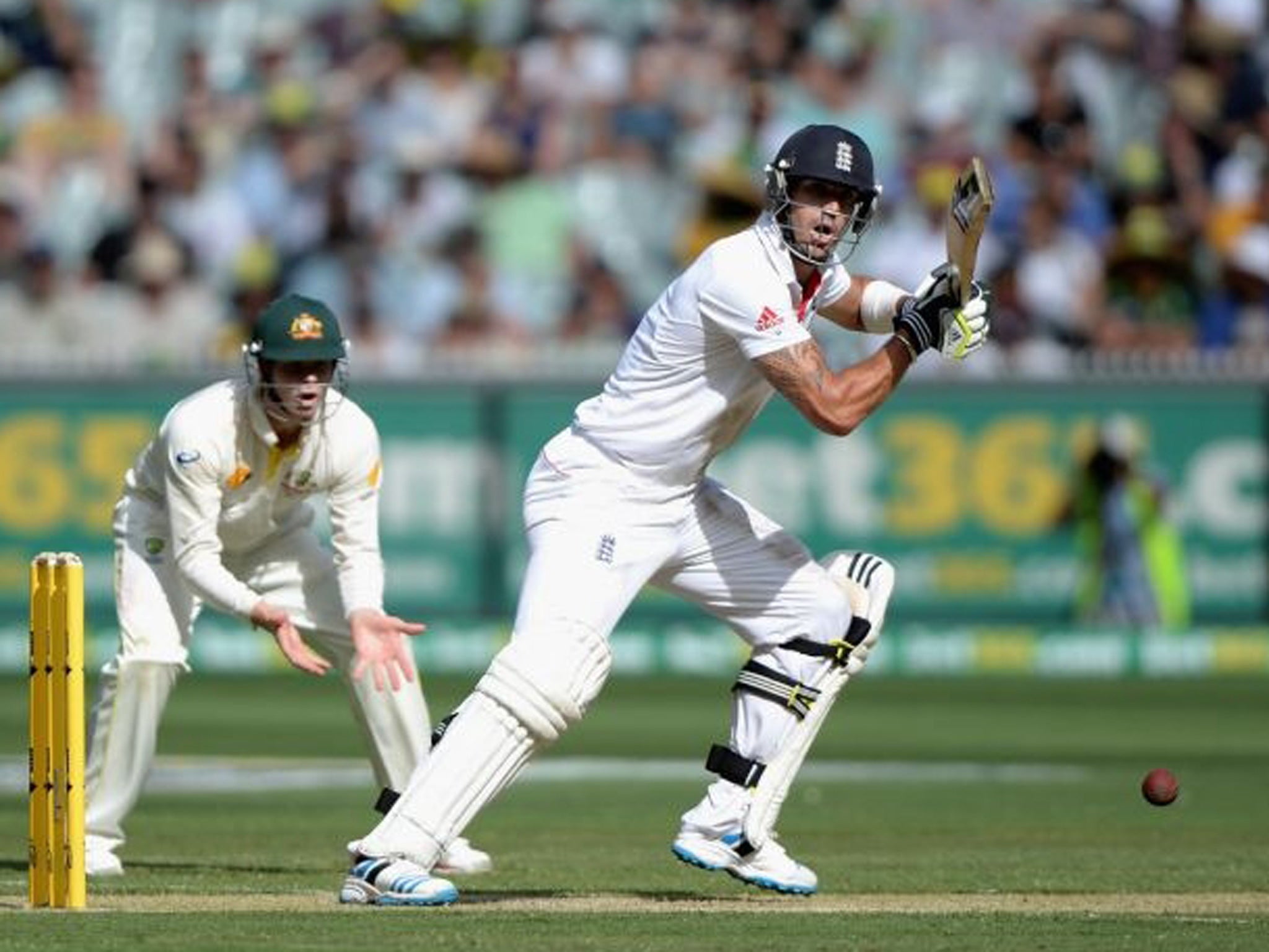 Kevin Pietersen of England bats during day one of the Fourth Ashes Test Match between Australia and England at Melbourne Cricket Ground on 26 December 2013