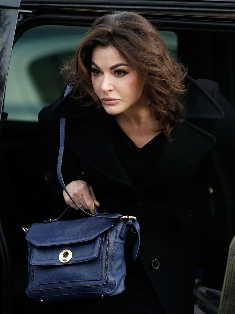 Nigella Lawson arrives at court before giving evidence as a witness