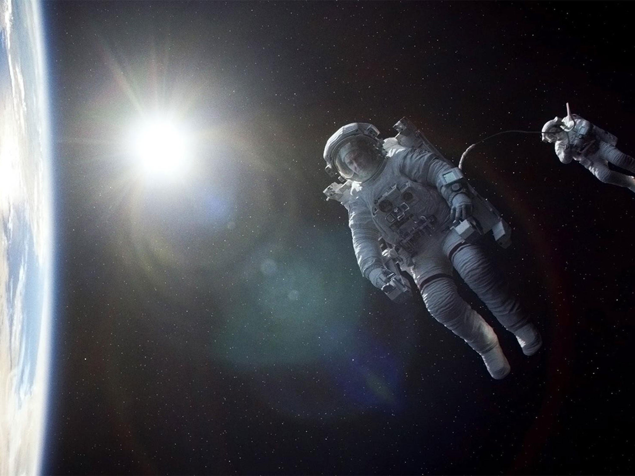 George Clooney and Sandra Bullock in Gravity