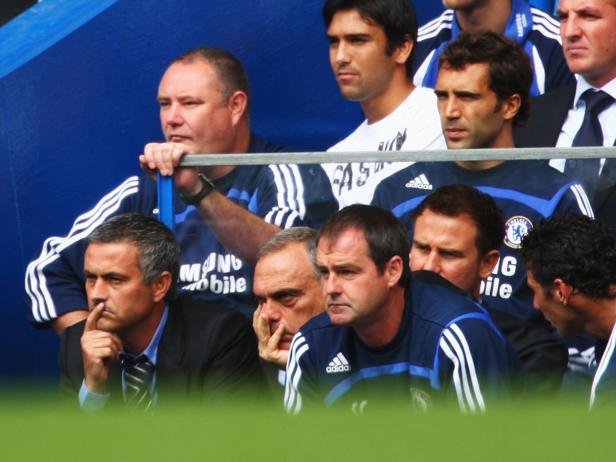 Brendan Rodgers (top right) spent three years working under Jose Mourinho at Chelsea (Getty)