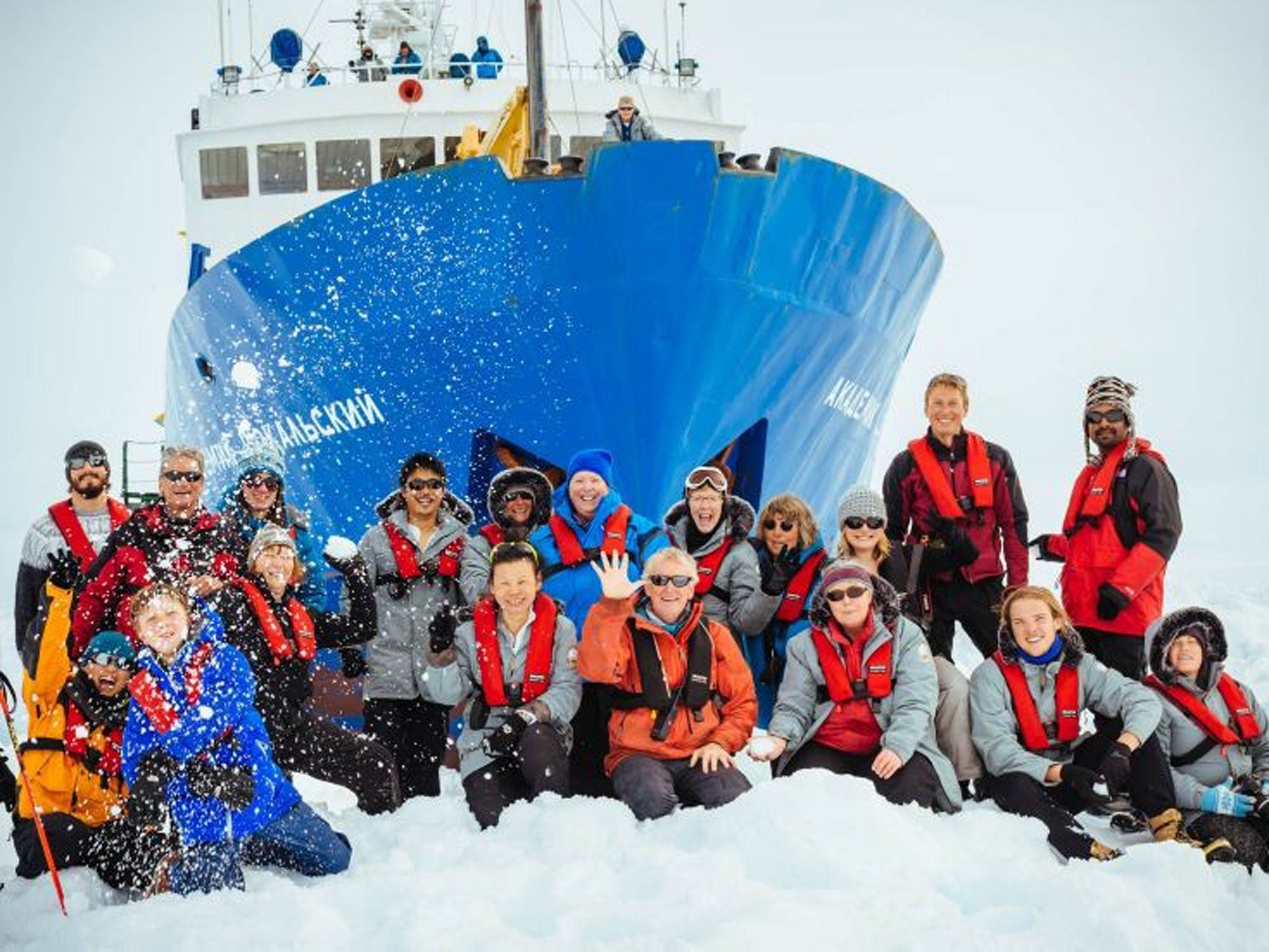 Ice-bound: Akademik Shokalskiy and passengers