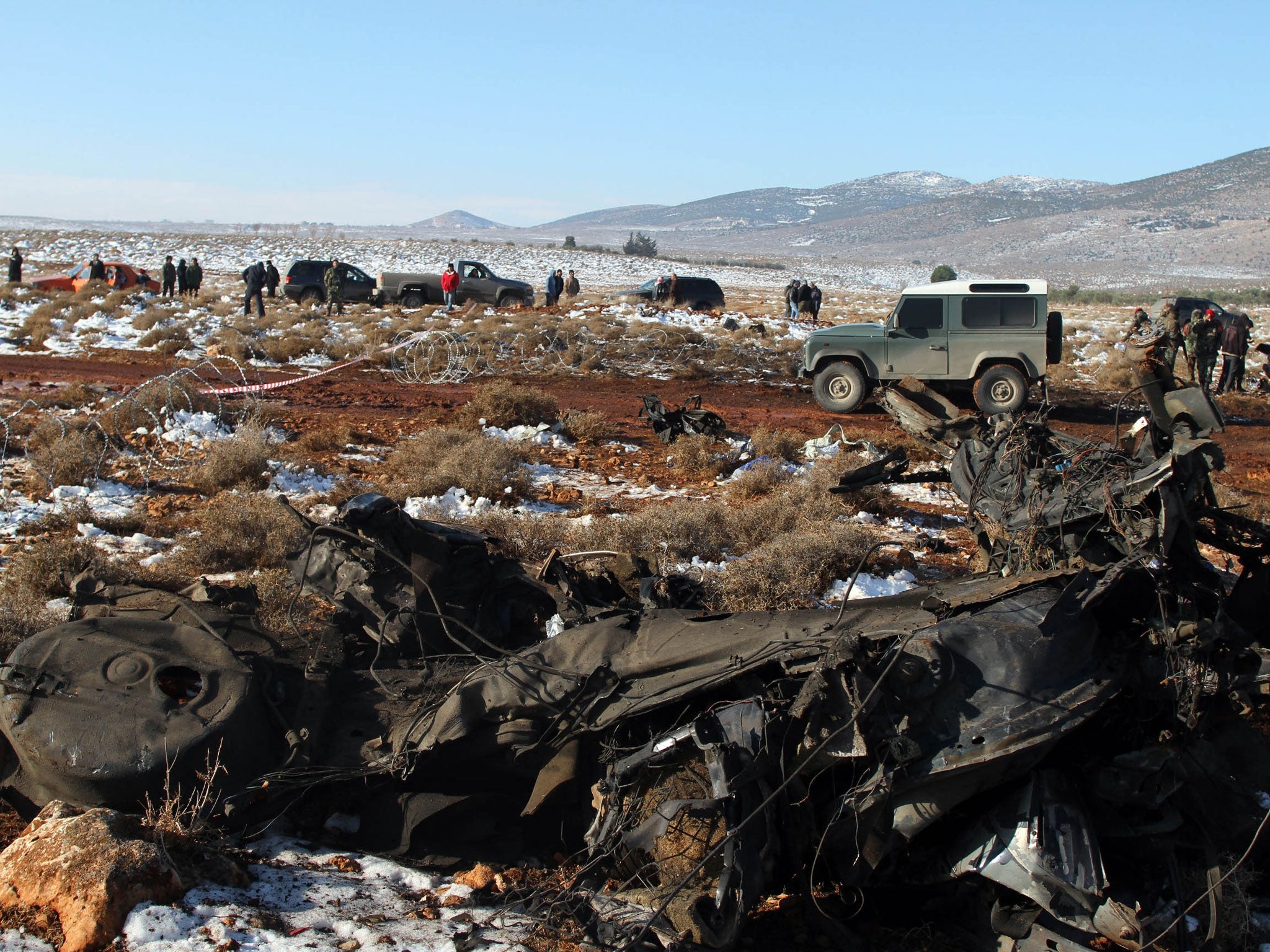 Lebanese soldiers at an explosion site in Sbouba, Bekaa, on 17 December