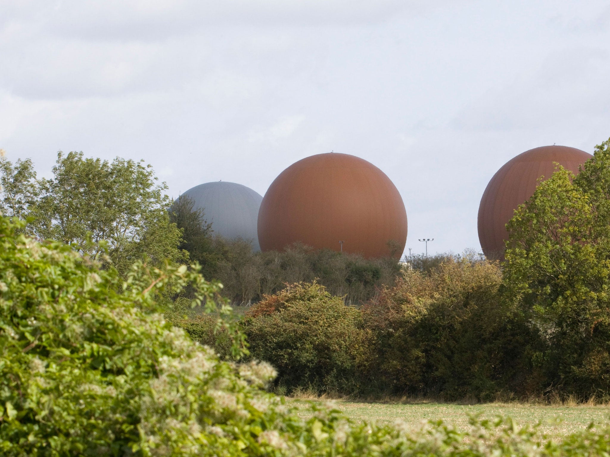 Radar domes at RAF Croughton, in Northamptonshire, which serves as a relay centre for CIA agent communications