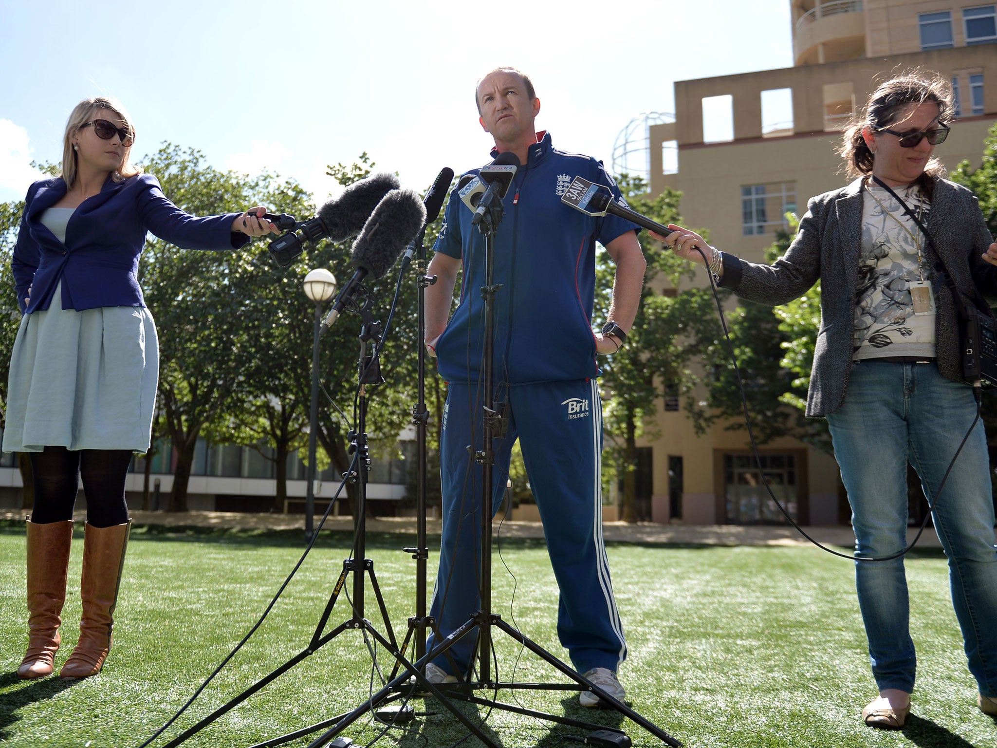 Andy Flower speaks to the media in the wake of England's latest defeat