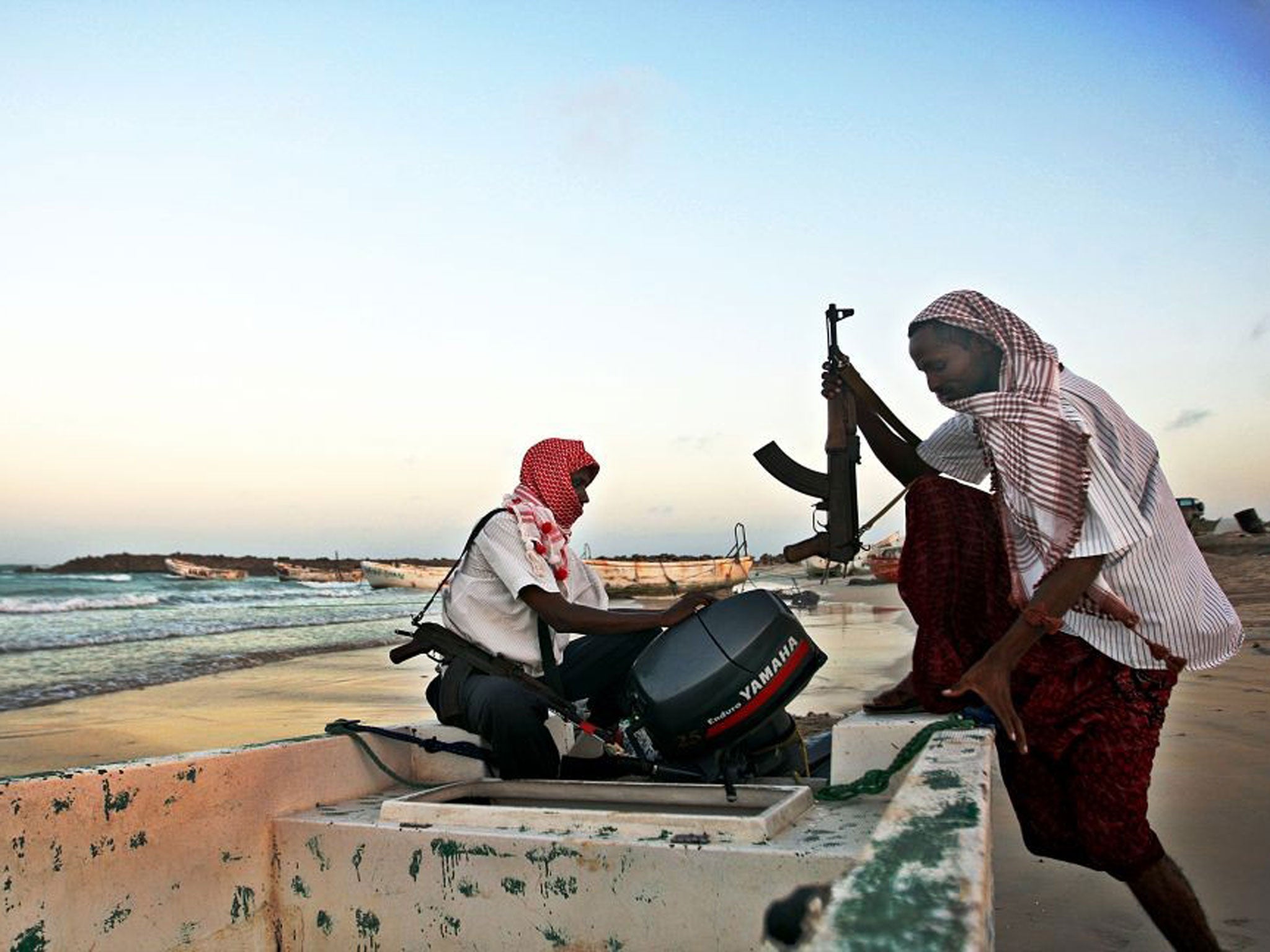 Danger at sea: Somali pirates preparing to attack ships in the Gulf of Aden in 2010