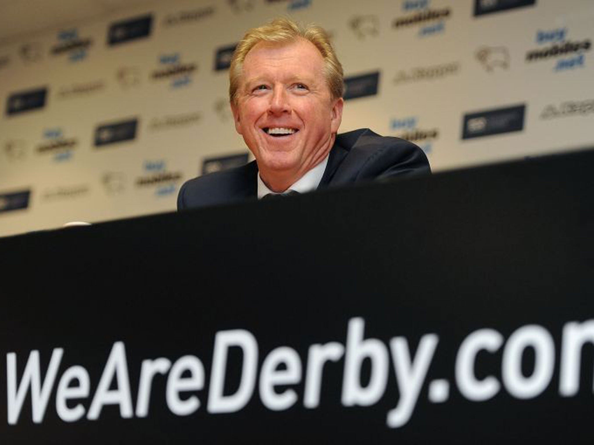 Happy days: Steve McClaren has accentuated the positive in lifting Derby County into promotion contention