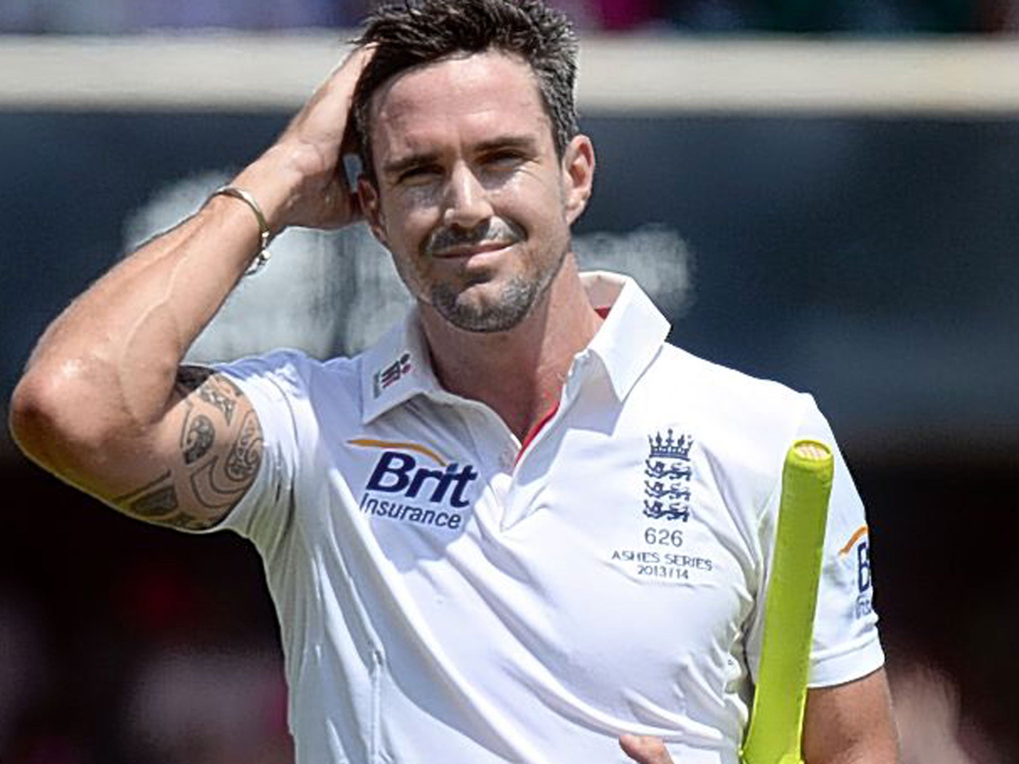 Kevin Pietersen trudges off the field after making just six in the second innings of the fifth Test