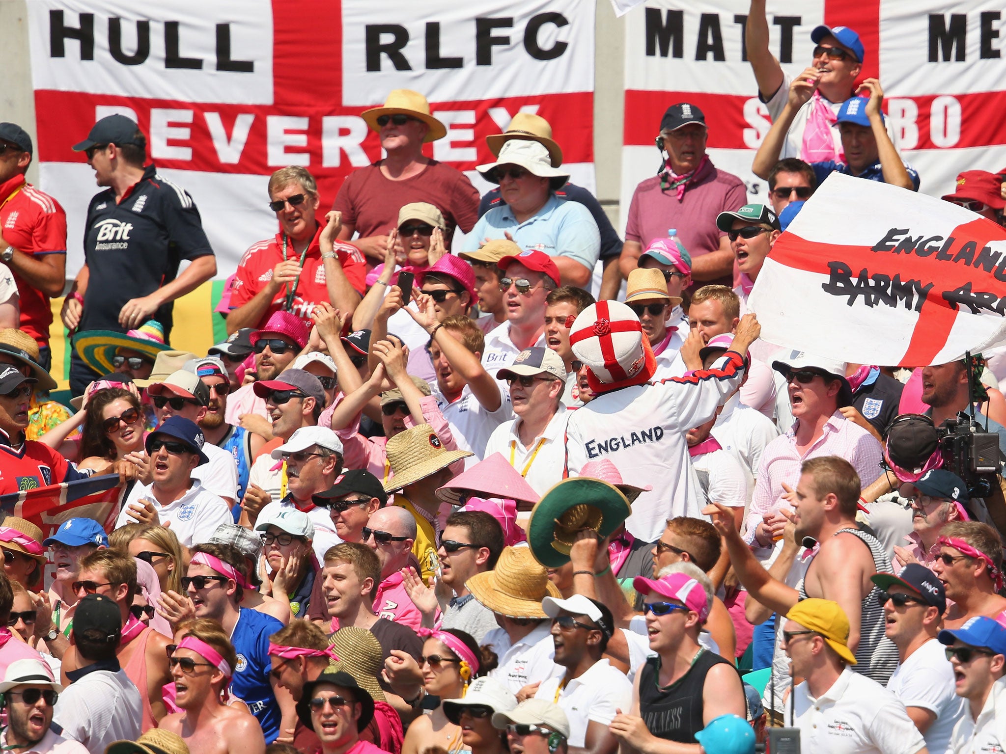 The Barmy Army suffer in Sydney on day three