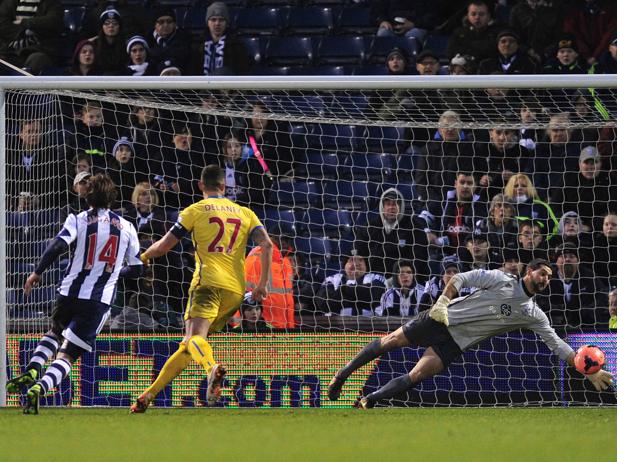 Julian Speroni makes a save during Crystal Palace's FA Cup win over West Brom