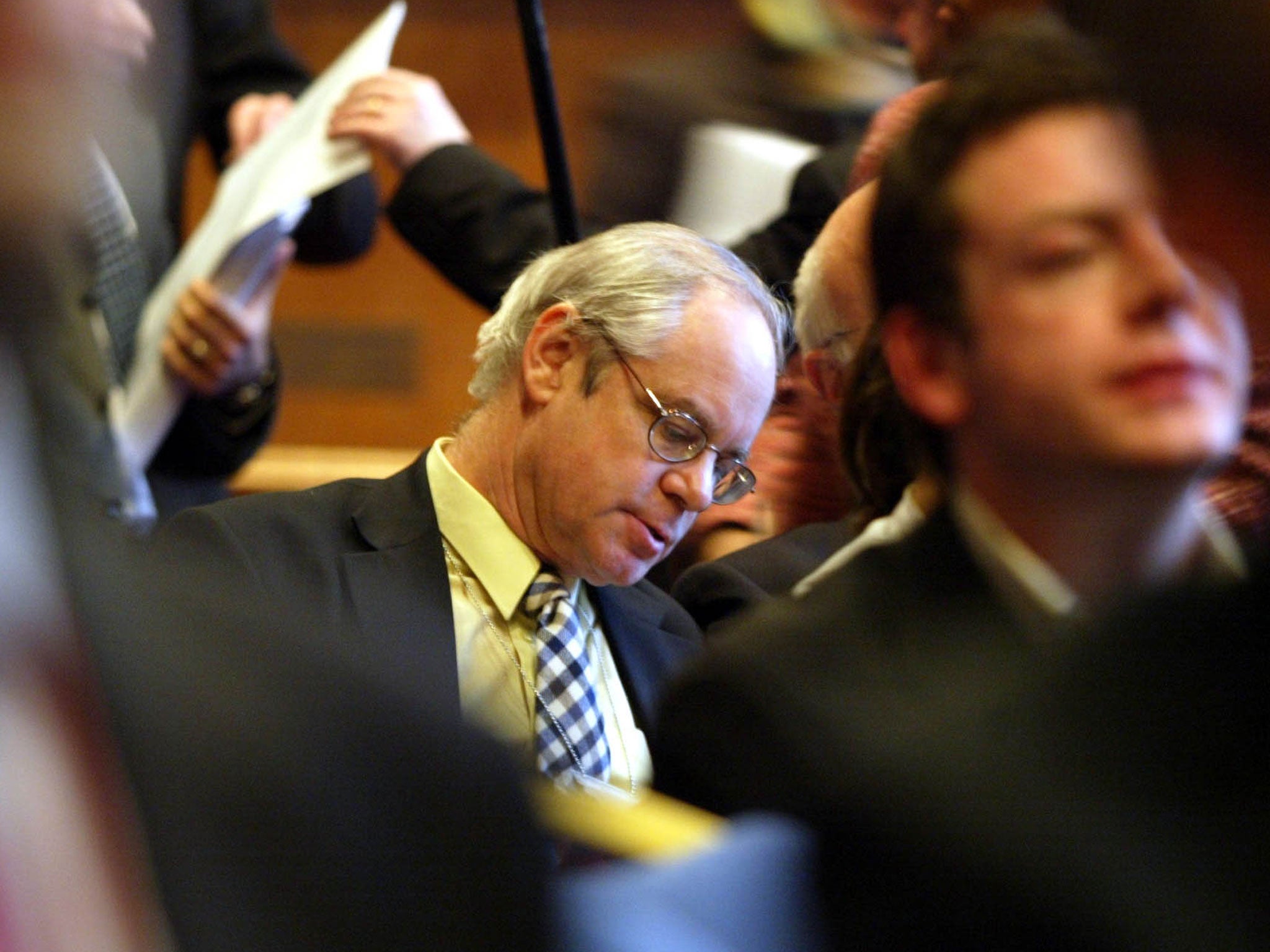 Simon Hoggart, of 'The Guardian', at a press conference in 2004