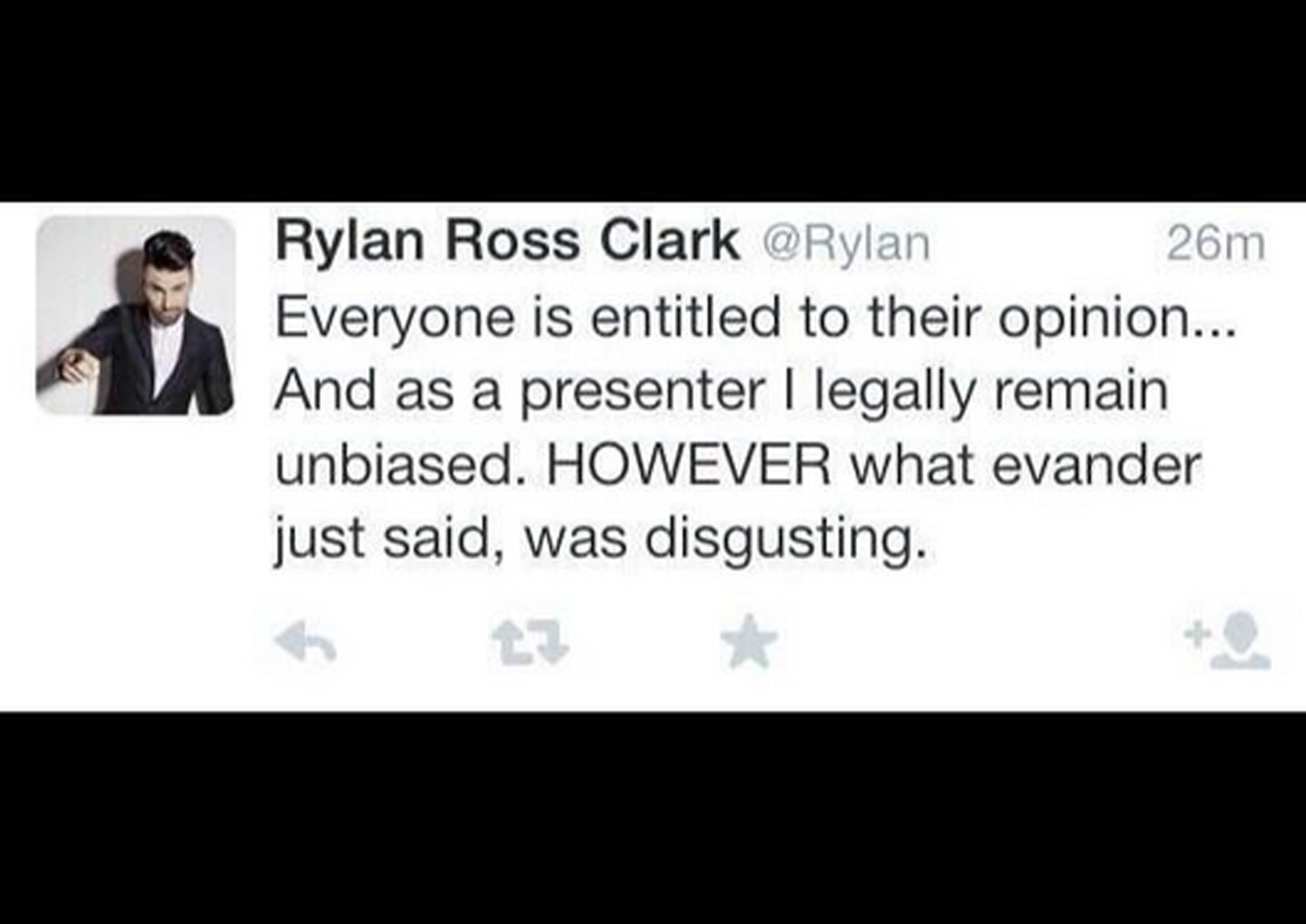 Former Celebrity Big Brother winner Rylan Clark posted this tweet criticising Evander Holyfield's views on homosexuality