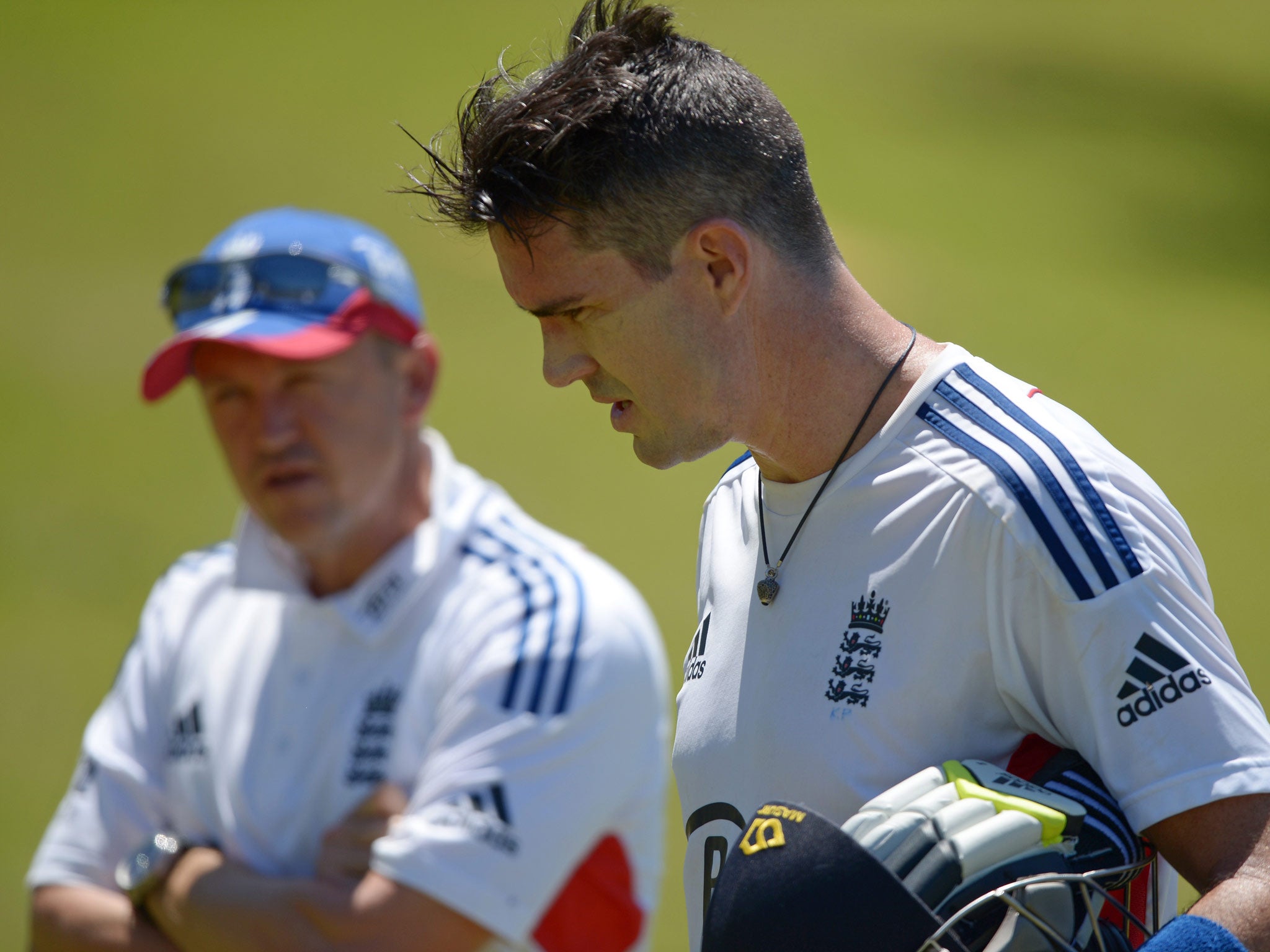 Kevin Pietersen with Andy Flower