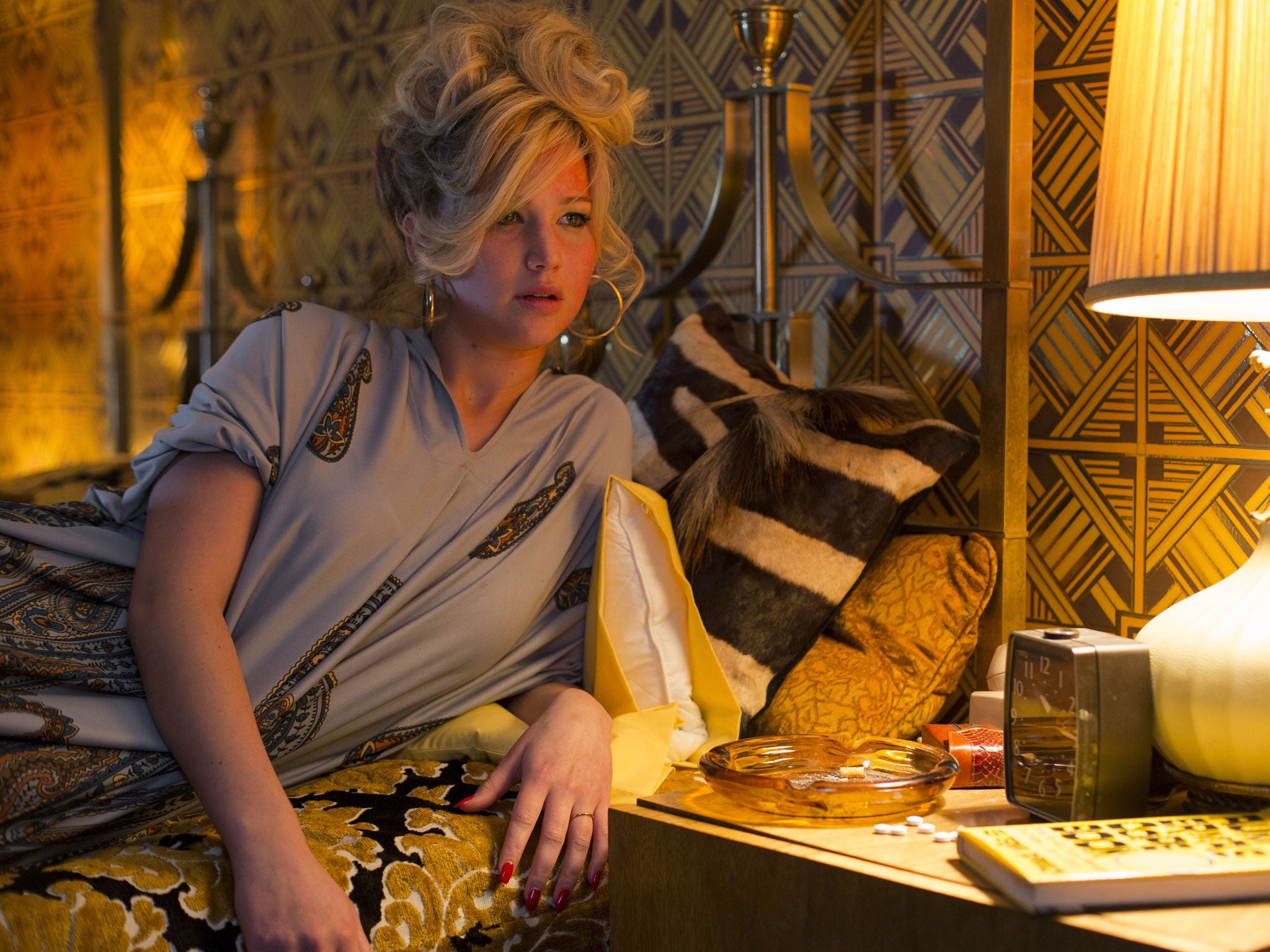 Jennifer Lawrence as Rosalyn Rosenfeld in a scene from "American Hustle"