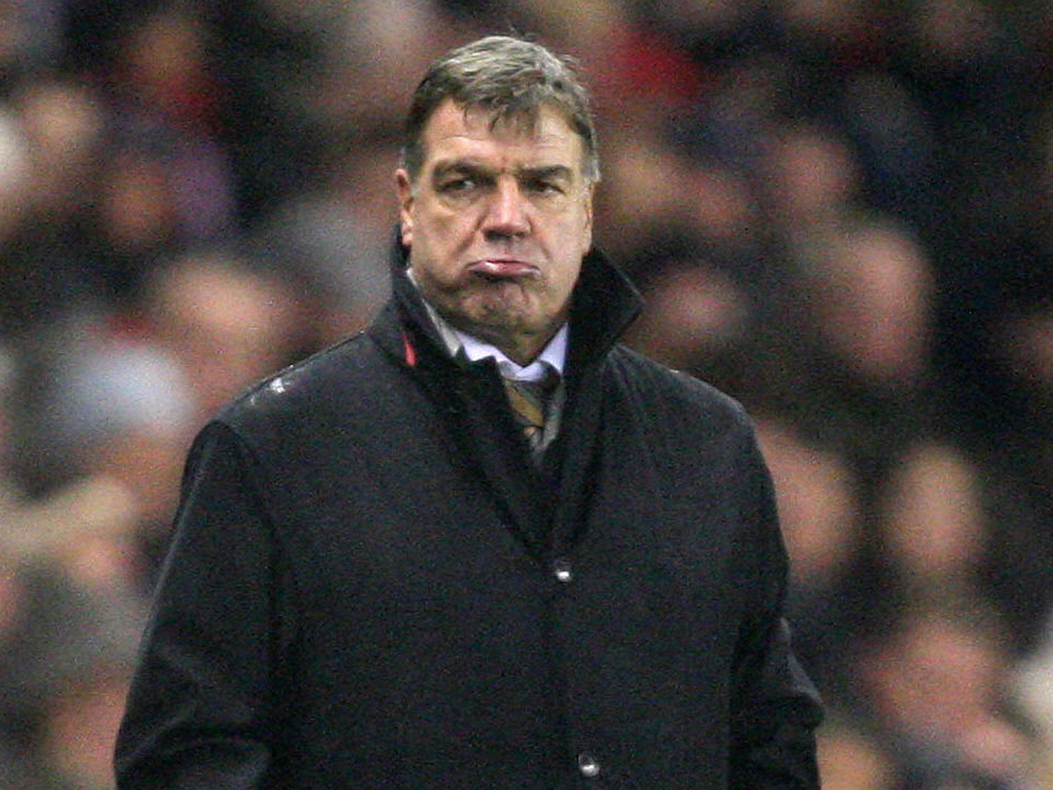 Sam Allardyce looks on during his final Newcastle match in January 2008