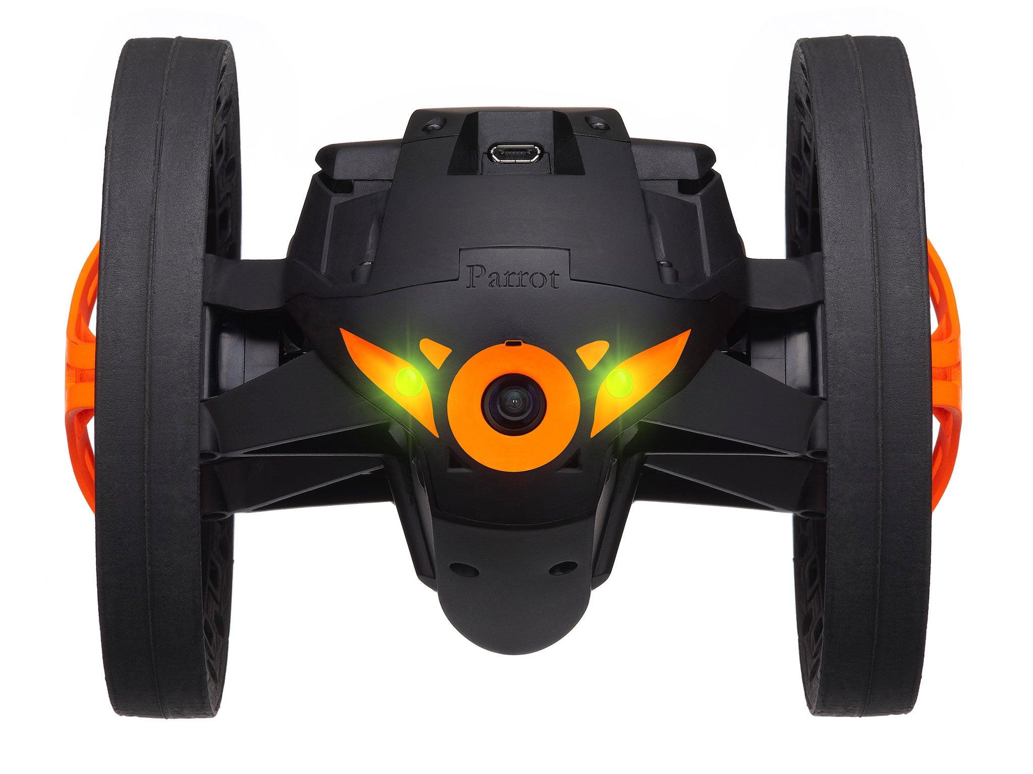 The small-wheeled remote-controlled toy called the Parrot Jumping Sumo that spins, turns and leaps 3ft off the ground