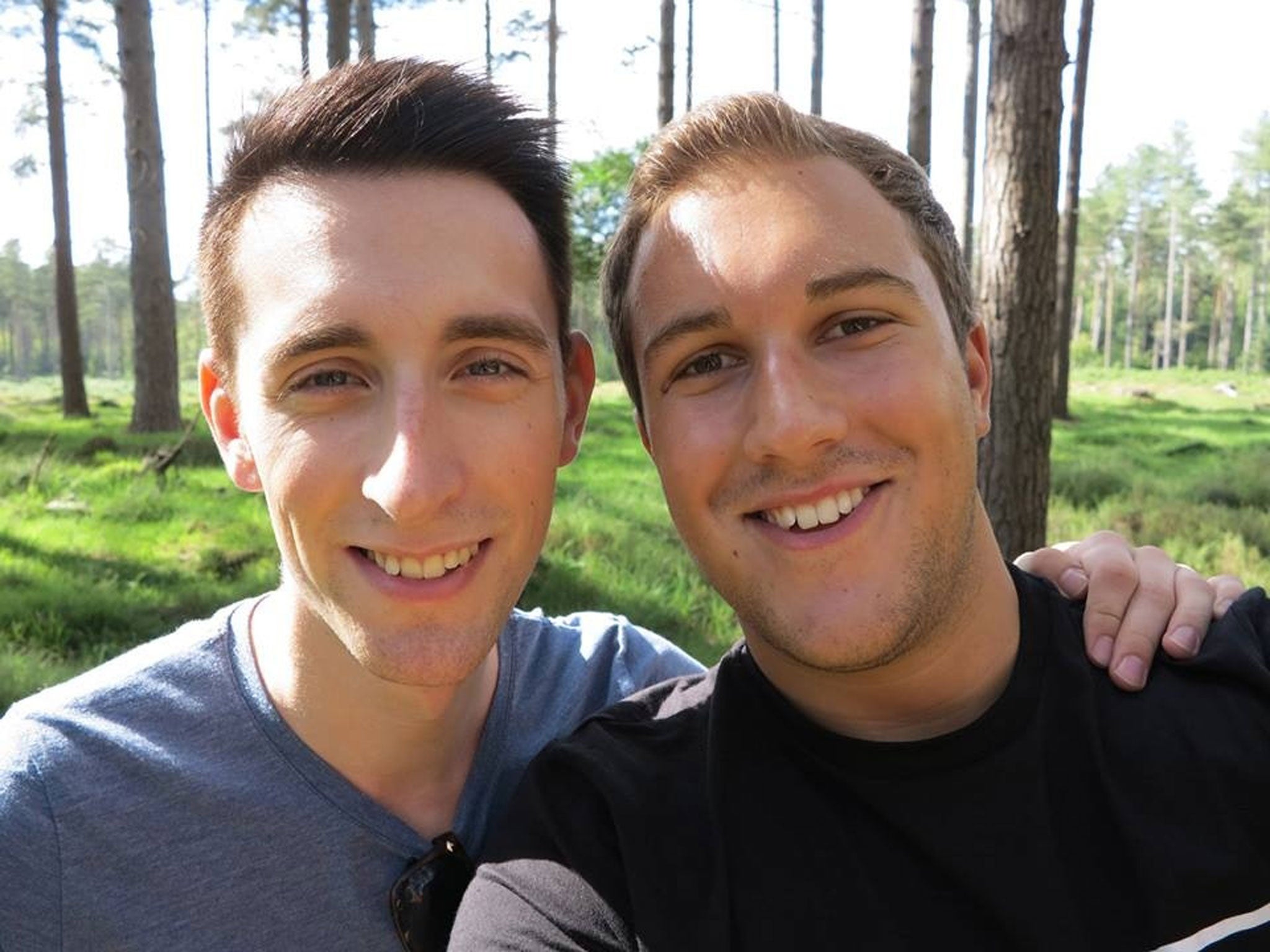 Joe (left), 26, and partner Will; the couple has been together for almost four years