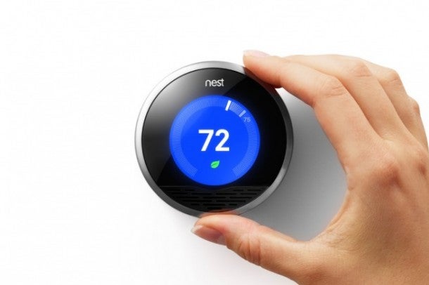 The Nest thermostat - users twist the dial to adjust the temperature and eventually it will learn your routine.