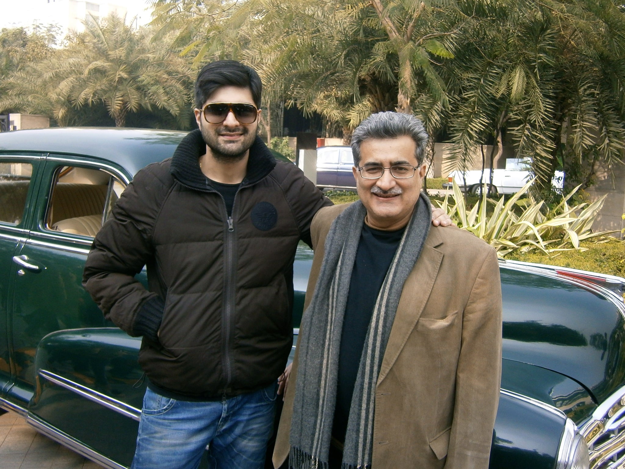 Deepak Marwah and his son Raghav with their 1947 Pontiac Silver Streak