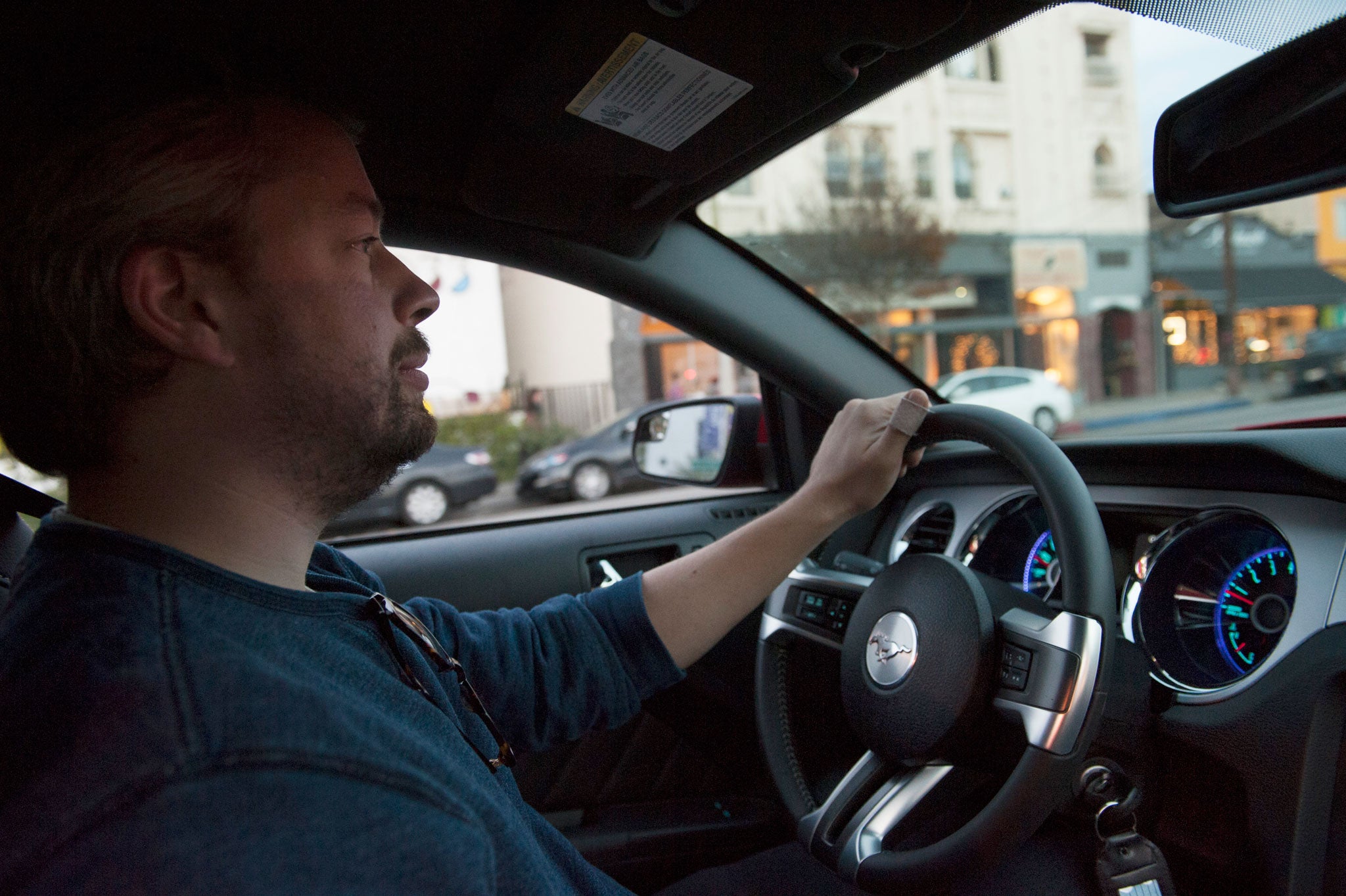 Tim takes the Ford Mustang for a spin on Sunset Boulevard