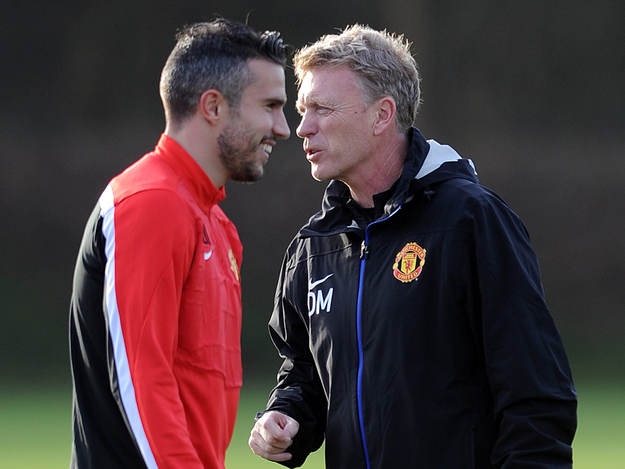 Robin van Persie with David Moyes