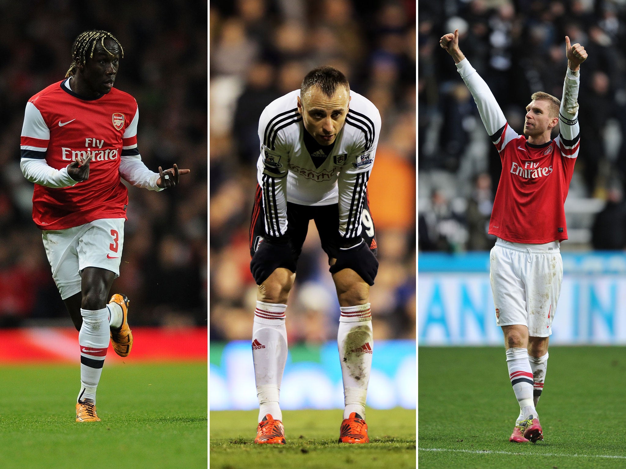 Bacary Sagna, Dimitar Berbatov and Per Mertesacker