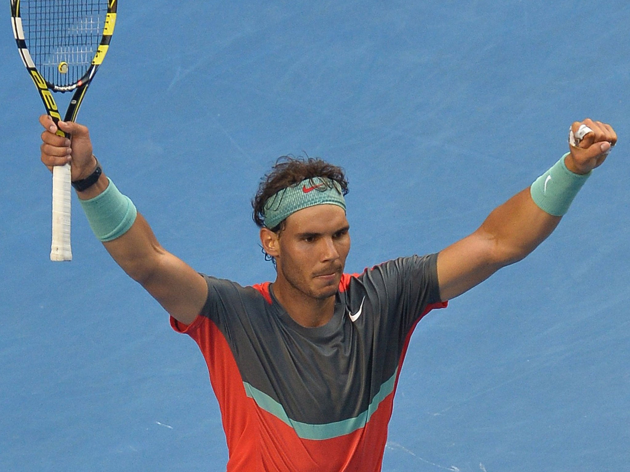 Rafael Nadal progressed to the Australian Open quarter-finals with victory over Kei Nishikori