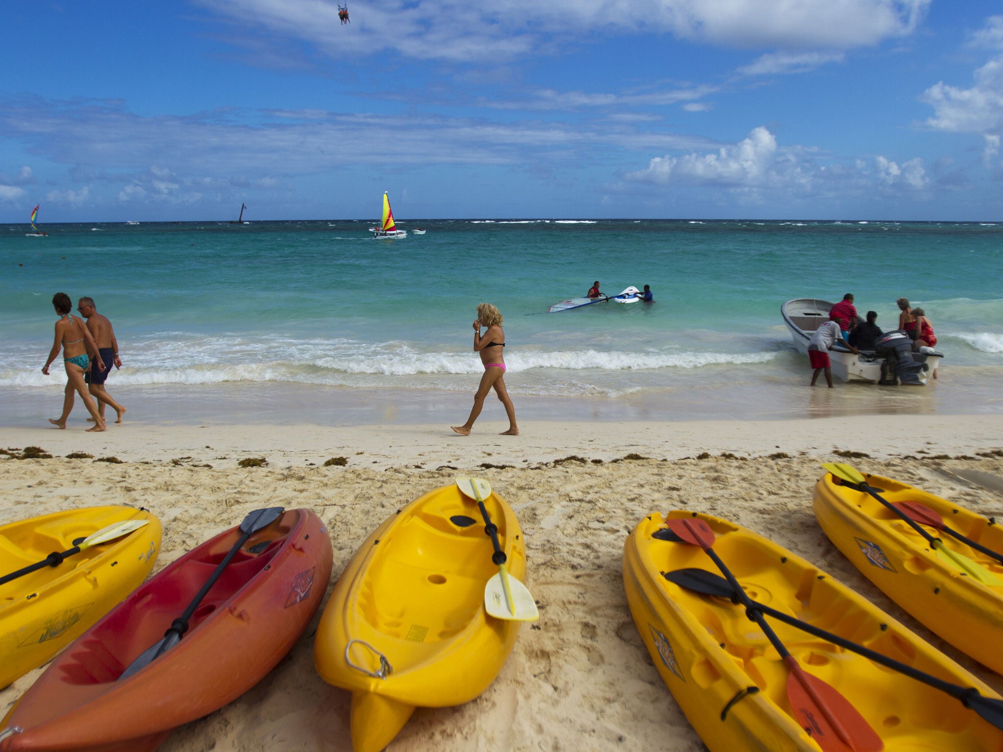 View of Bavaro beach, in Punta Cana, Dominican Republic, where two schoolmates from a Lancashire boarding school ran away to in mid-January