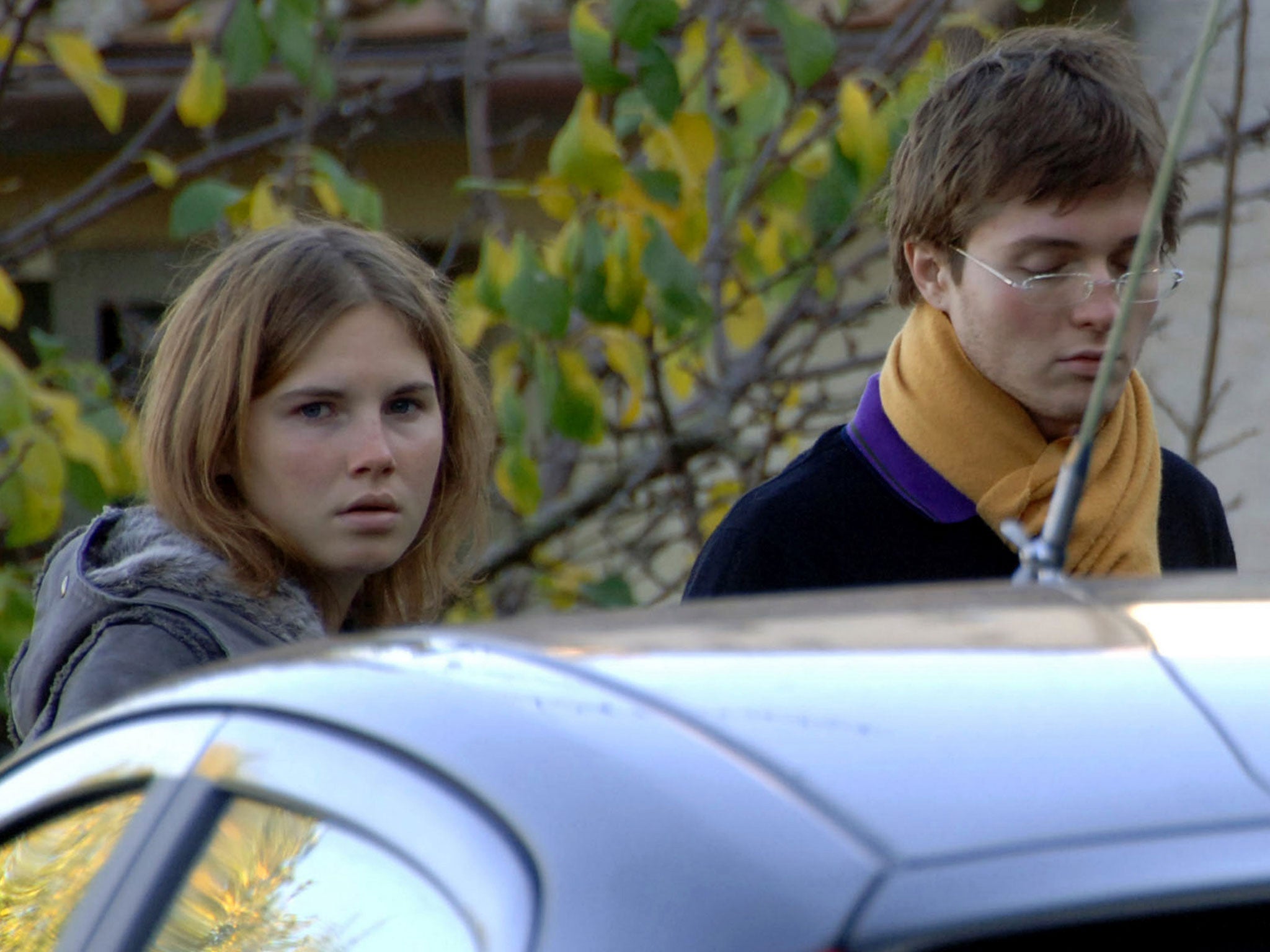 Amanda Knox and Raffaele Sollecito pictured shortly after Meredith Kercher’s murder in a rented house in Perugia