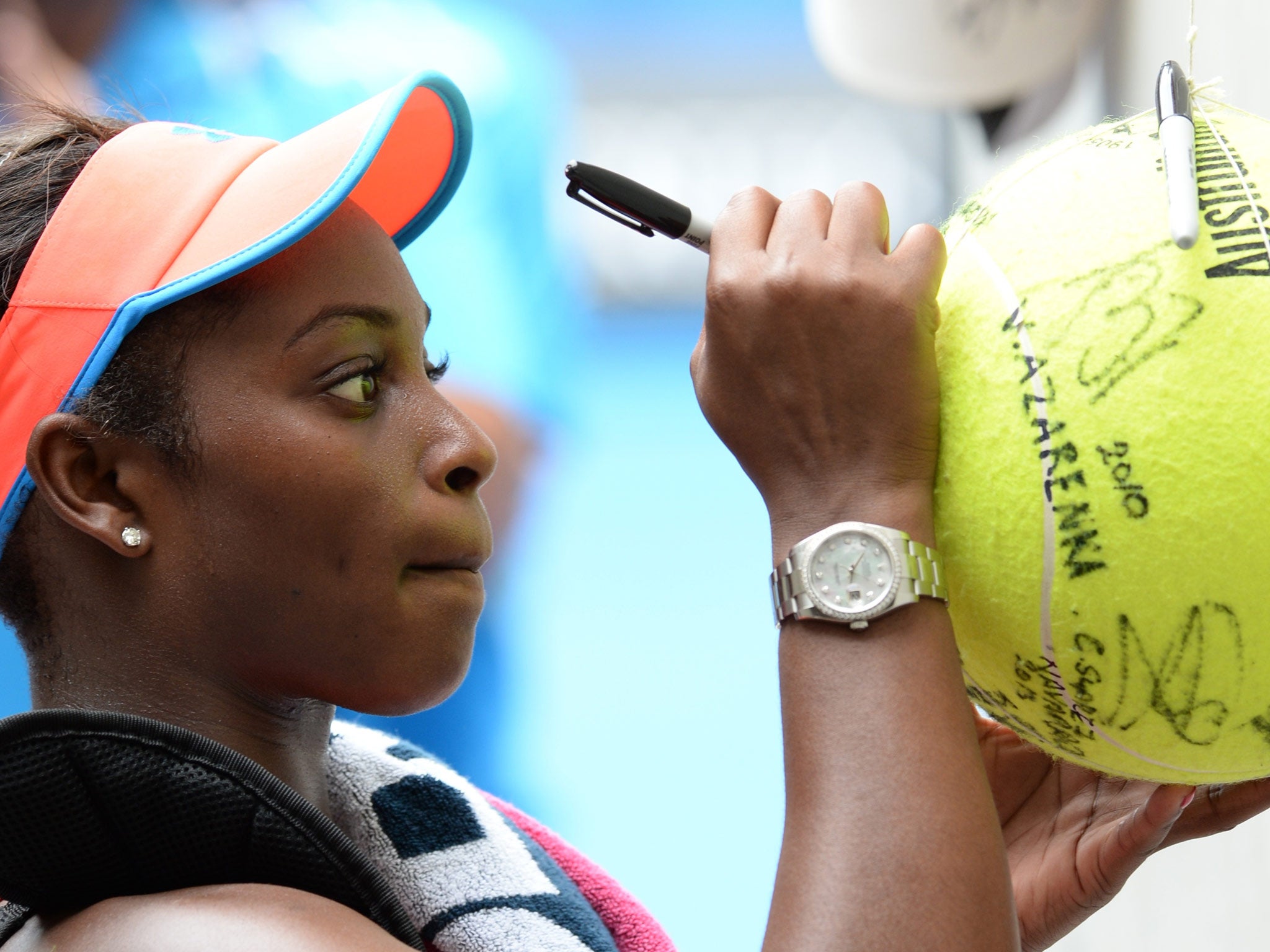 Sloane Stephens pictured at the Australian Open