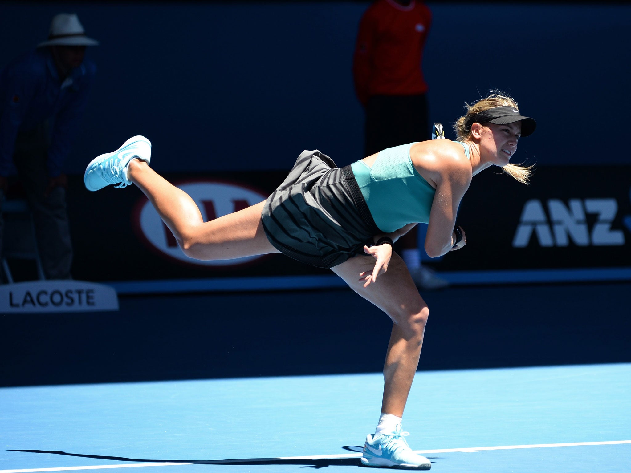 Eugenie Bouchard in action during her Australian Open quarter-final victory over Ana Ivanovic