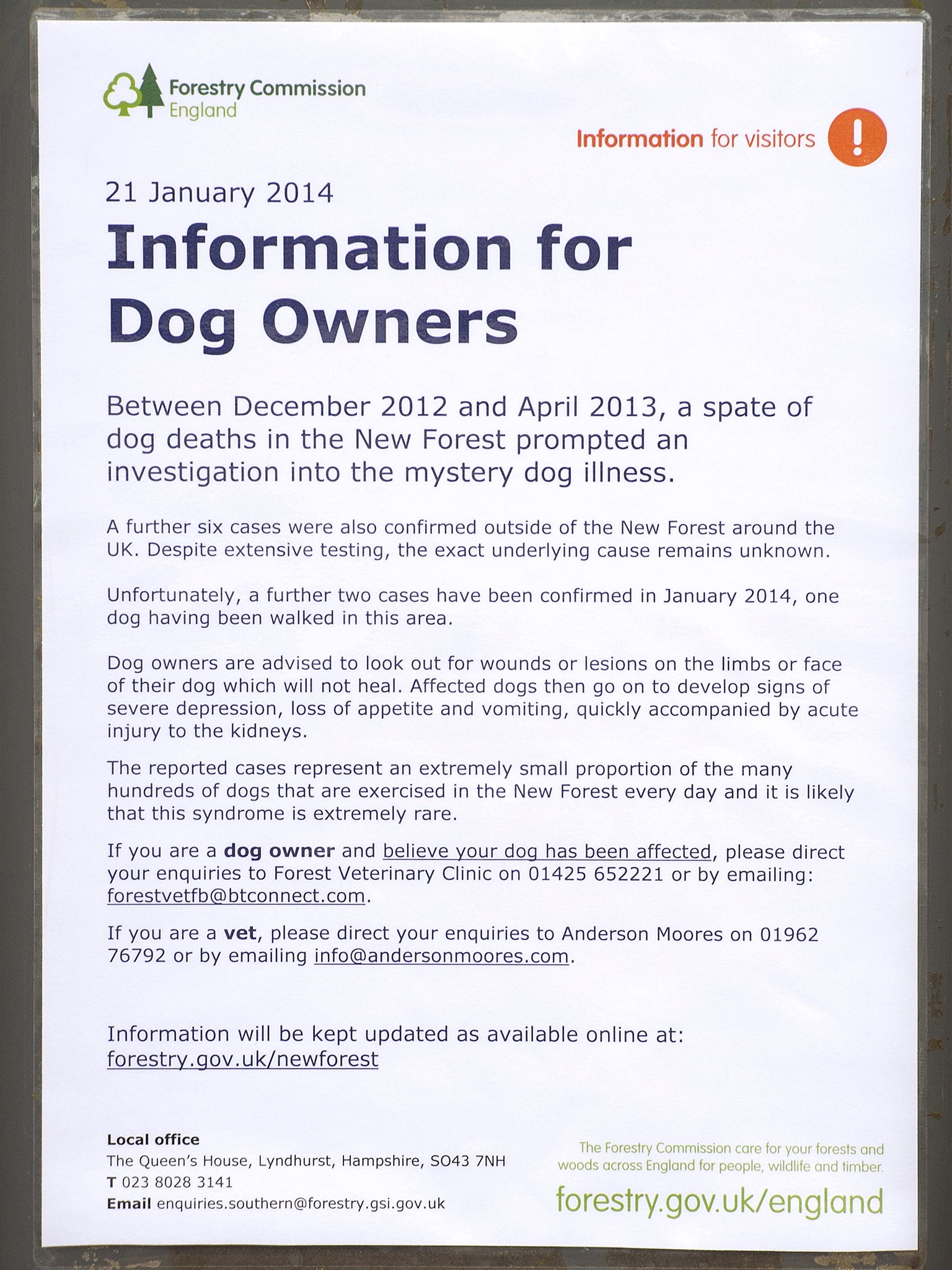 The sign warning dog walkers (Jamie Lorriman/Solent)