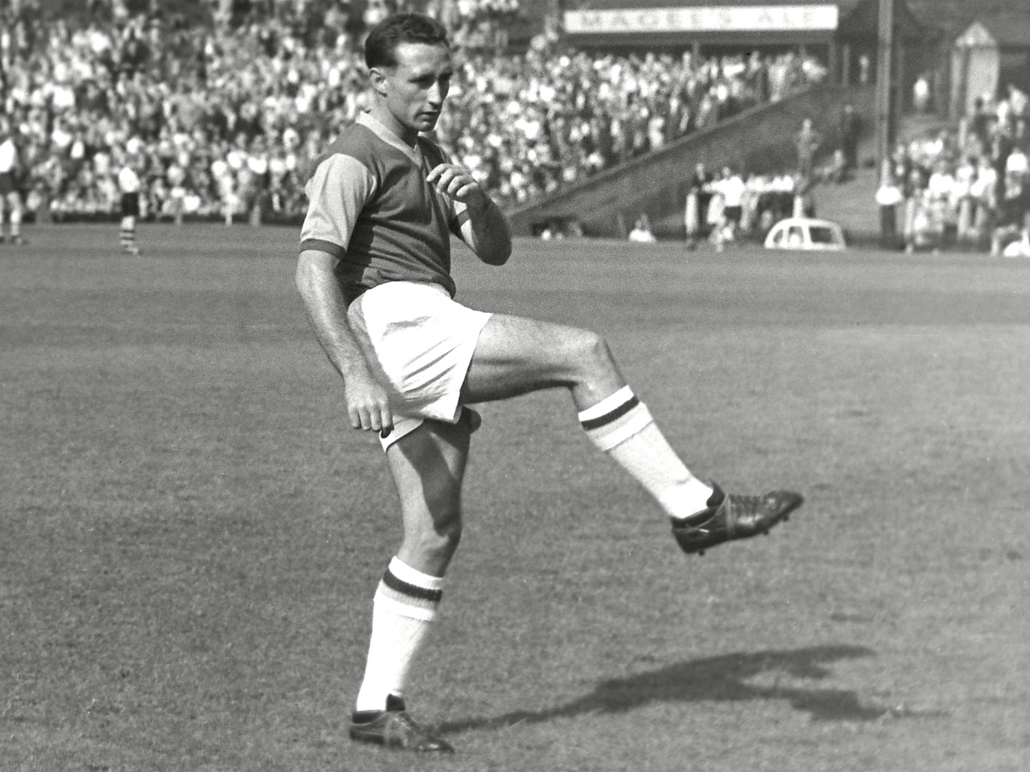 Malcolm on Hammers duty in 1959; he was born above a grocer’s shop round the corner from Upton Park