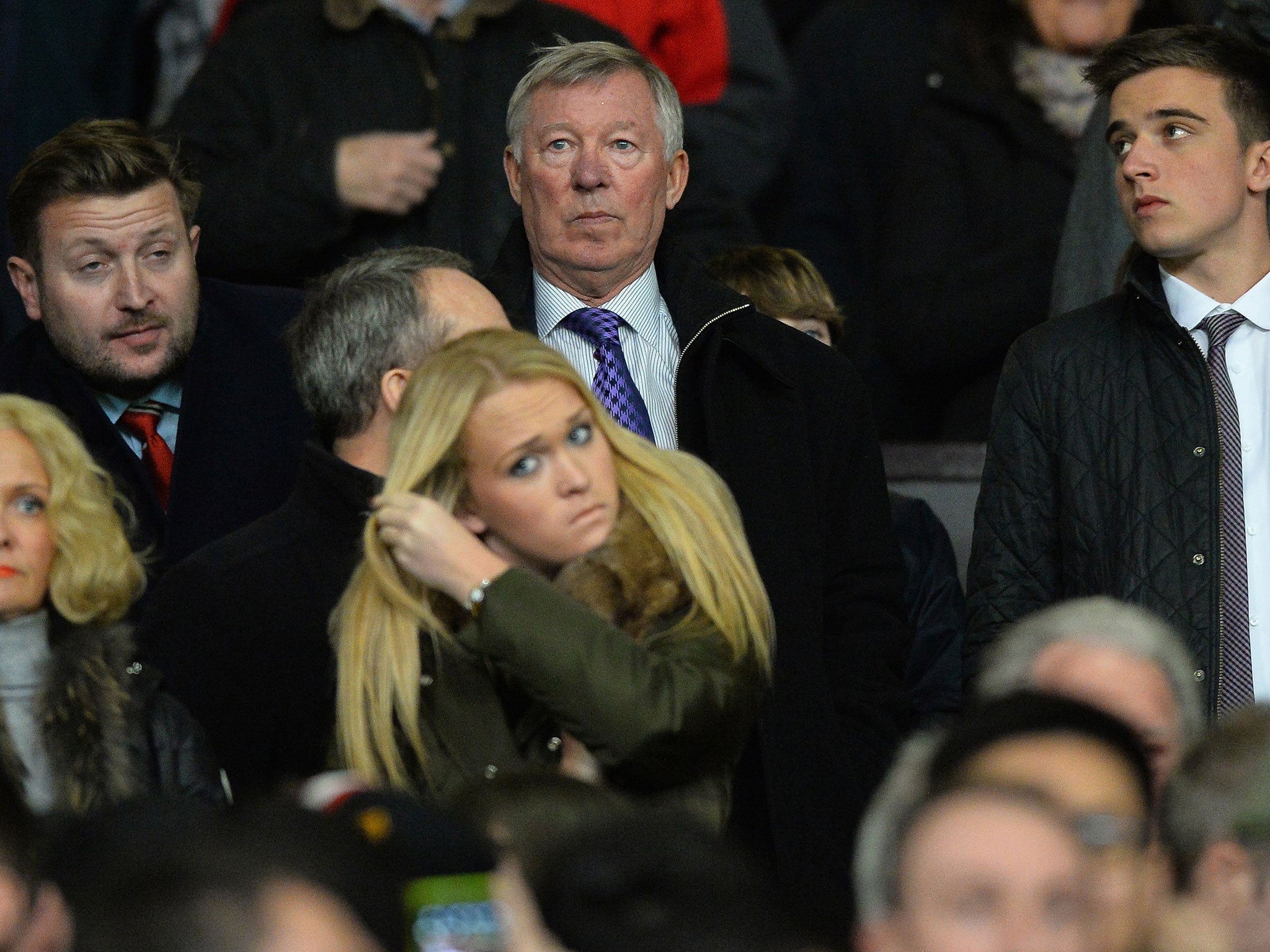 Sir Alex Ferguson looks less than impressed during Manchester United's League Cup defeat to Sunderland