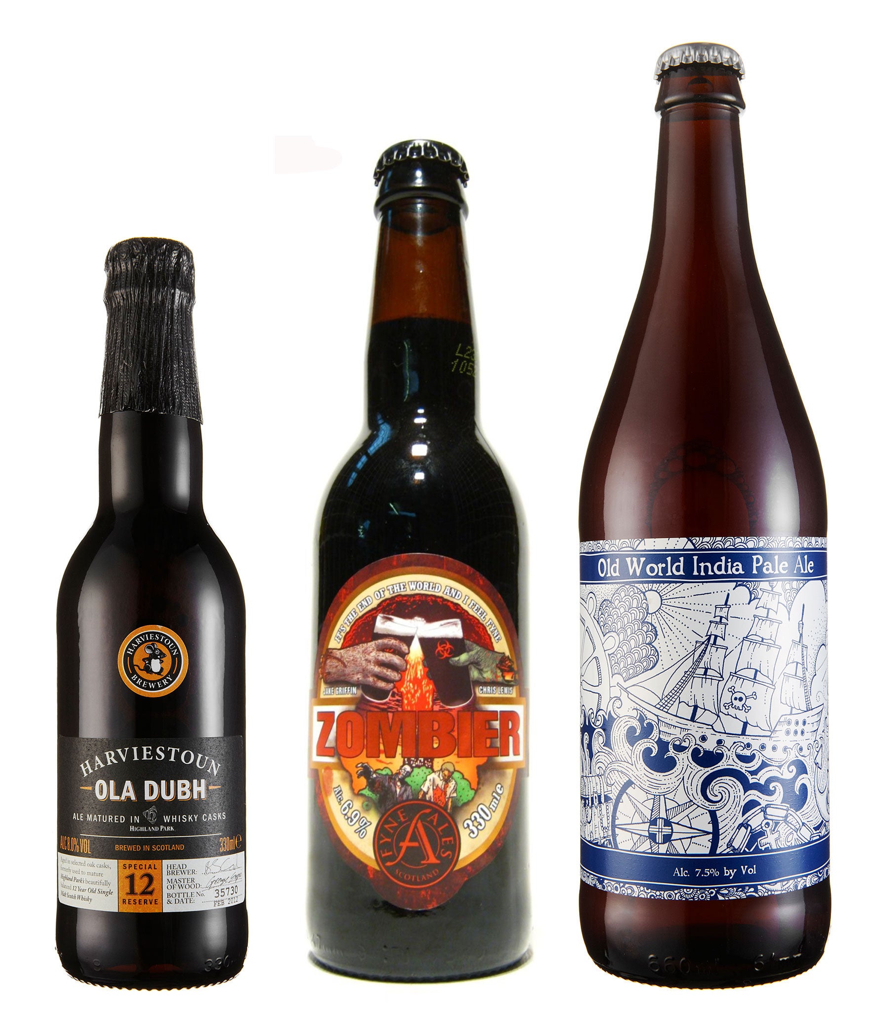 Three to try: Harviestoun Ola Dubh; Fyne Zombier; Brewdog Old-World IPA