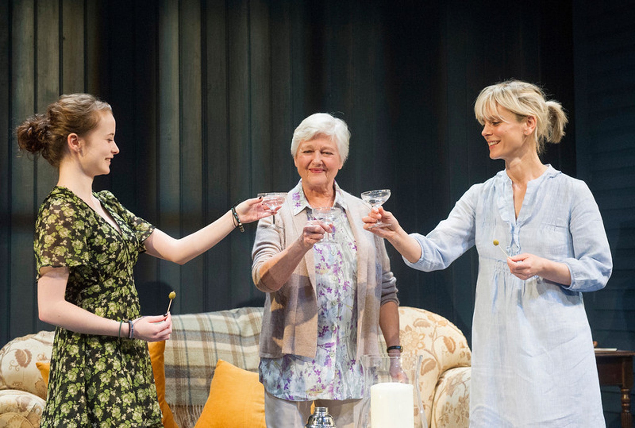 Shannon Tarbet, Polly Adams and Emilia Fox in 'Rapture, Blister, Burn'