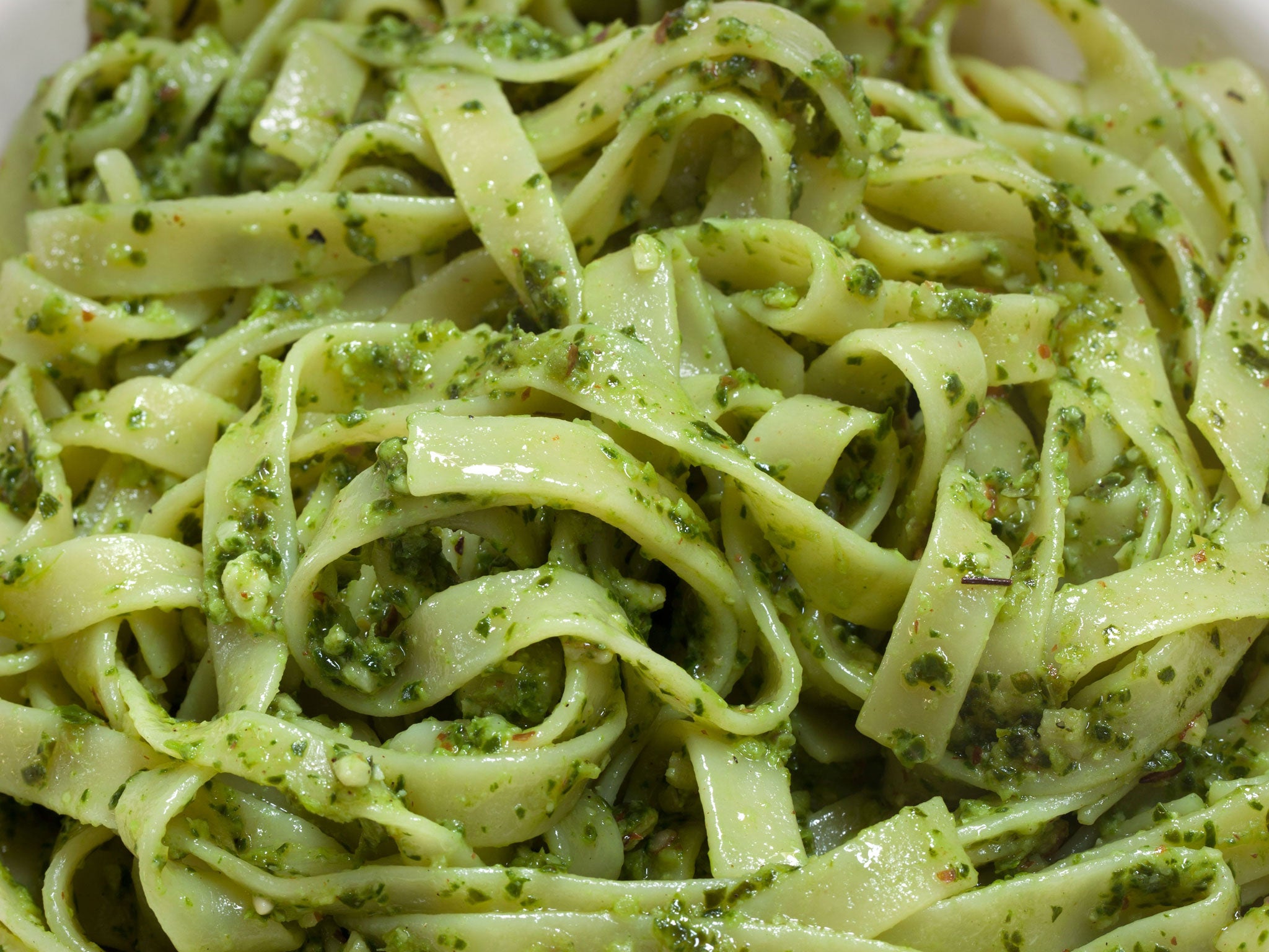 Pasta with kale and almond pesto (Alamy)