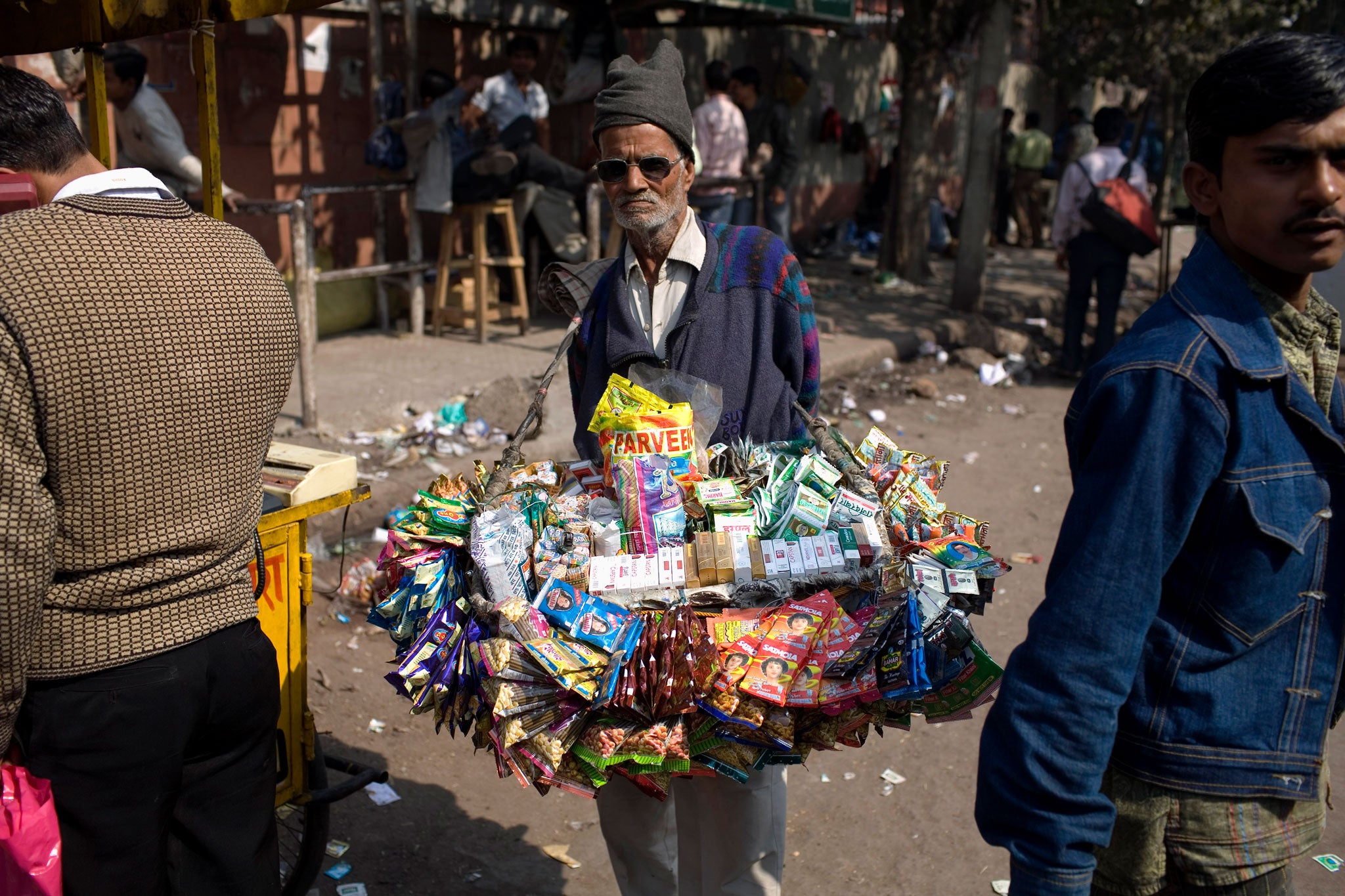 A street vendor outside Old Delhi station