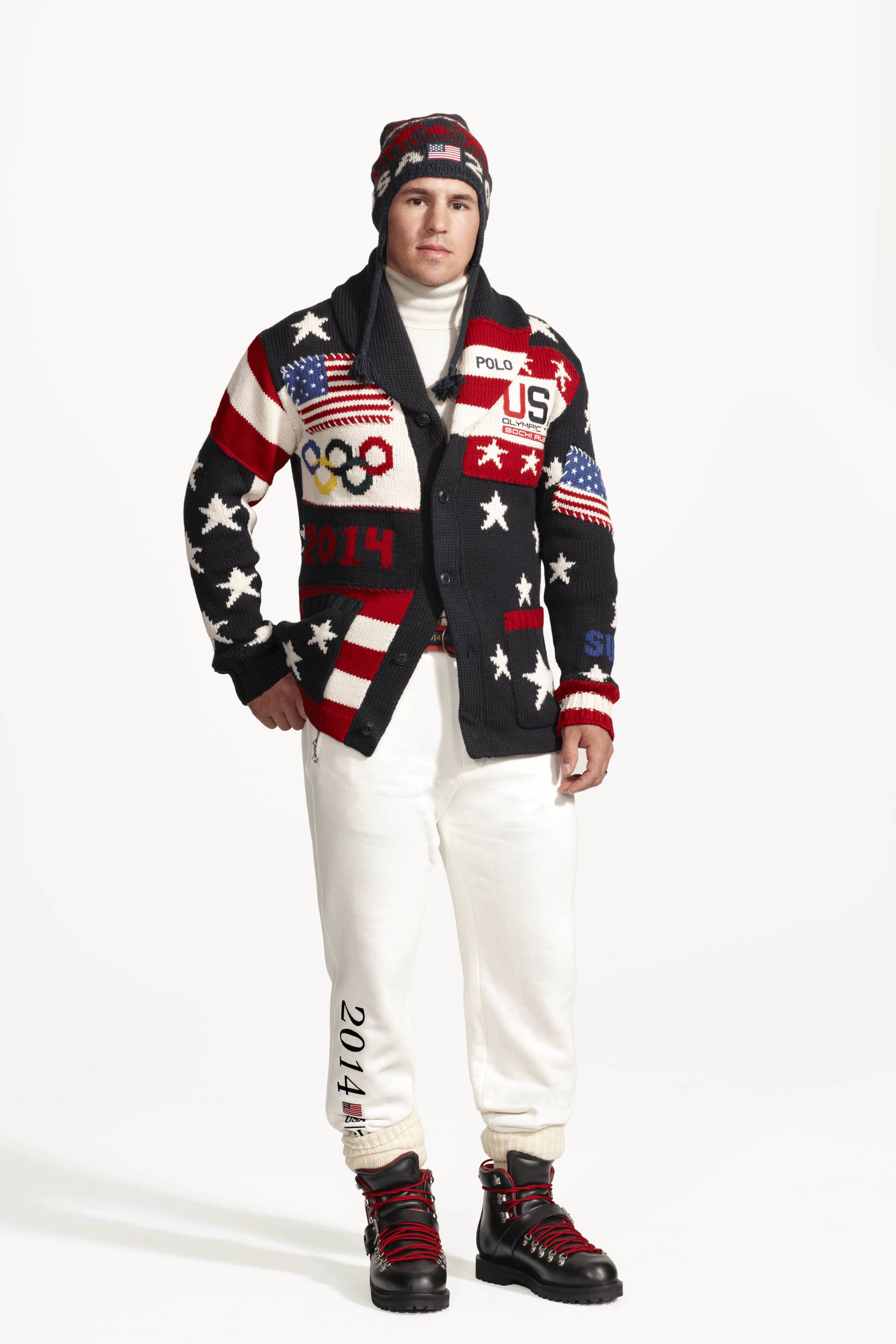 American hockey player Zach Parise models the Team USA uniform (Picture: Reuters)