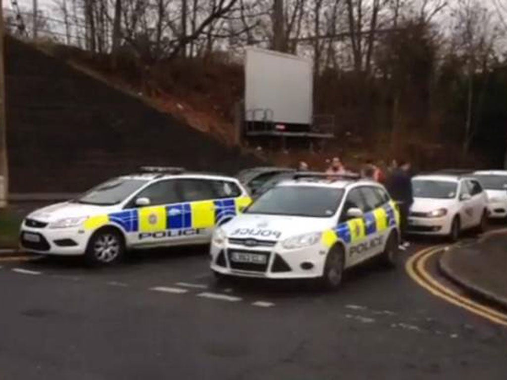 The scene outside Shenfield station this morning, after a 44-year-old City worker was shot in the leg on his way into London