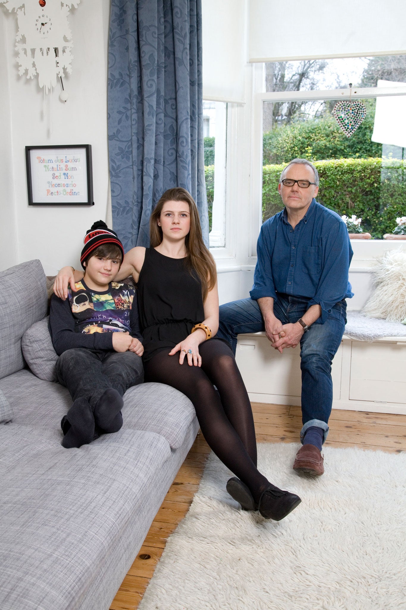 Chris Maume and his two eldest children Tom, 12 and Charlotte, 20