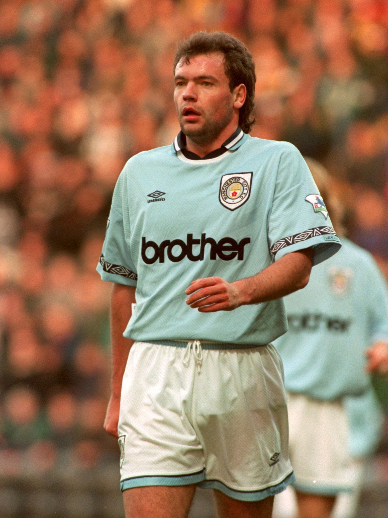 In action for Manchester City in 1995 (Getty Images)