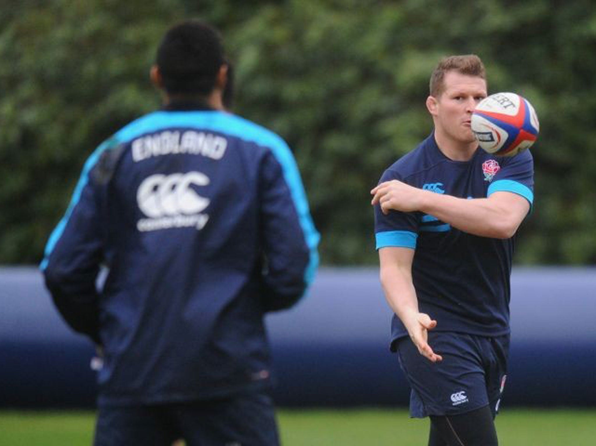 Passing judgement: Dylan Hartley now believes that pushing the opposition back five metres is the way to hurt them