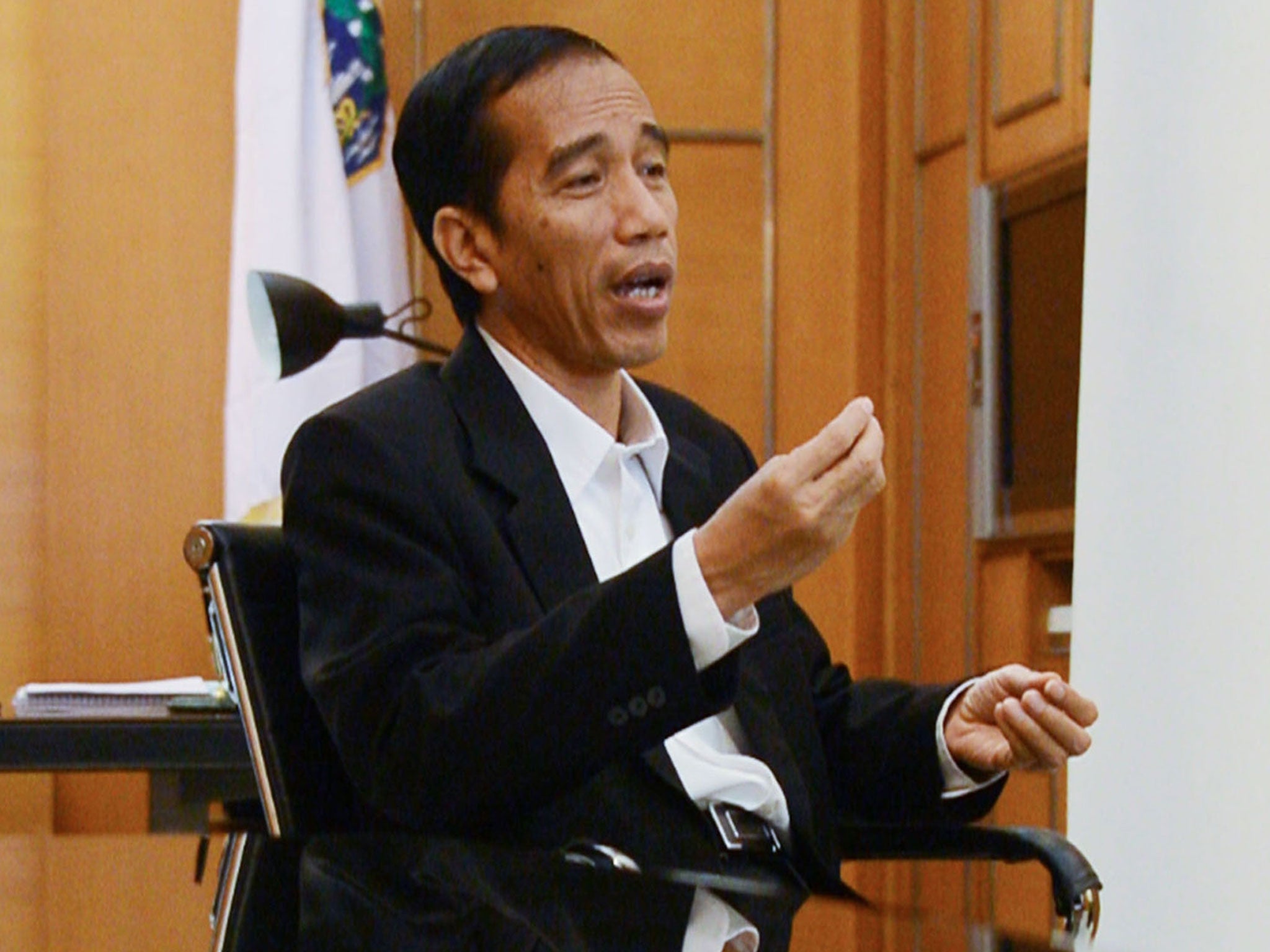 Governor Joko Widodo being interviewed in City Hall earlier this year (AFP/Getty)